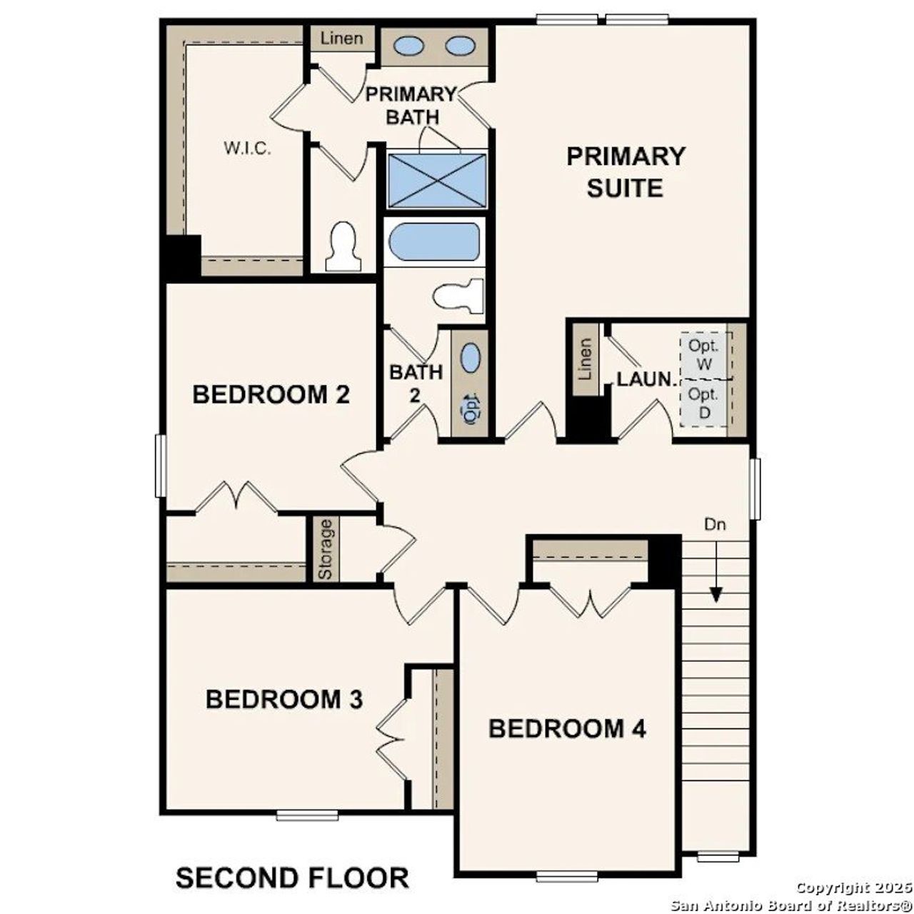 2D floor plan layout of this home in Rosemont Hill, San Antonio, TX (Image 2).