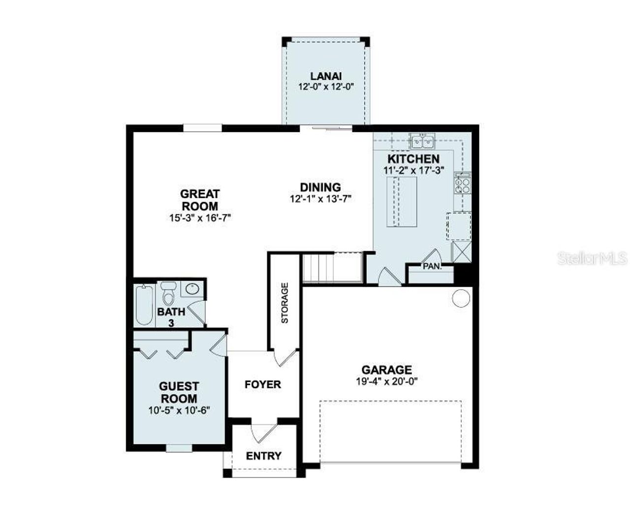 2D floor plan layout of this home in Brighton, Venice, FL (Image 2).