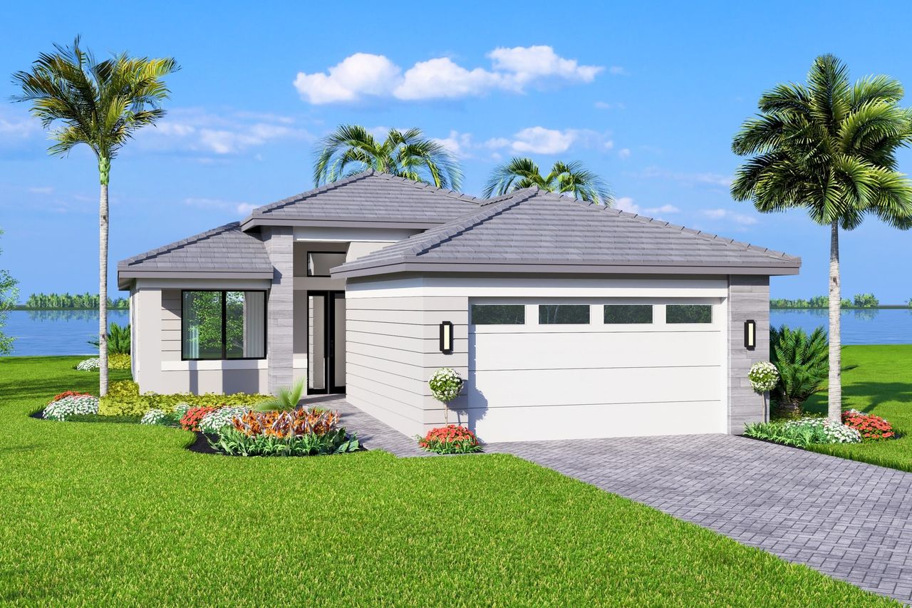 Representative exterior photo of a completed home built from the Savona by GL Homes in Valencia Vista at Riverland, Port St. Lucie, FL (Image 2).
