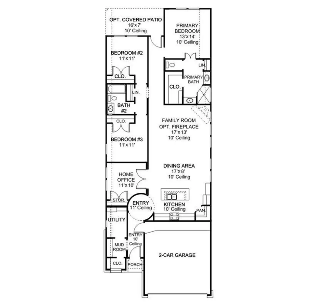 2D floor plan layout of this home in Brookewater, Rosenberg, TX (Image 2).
