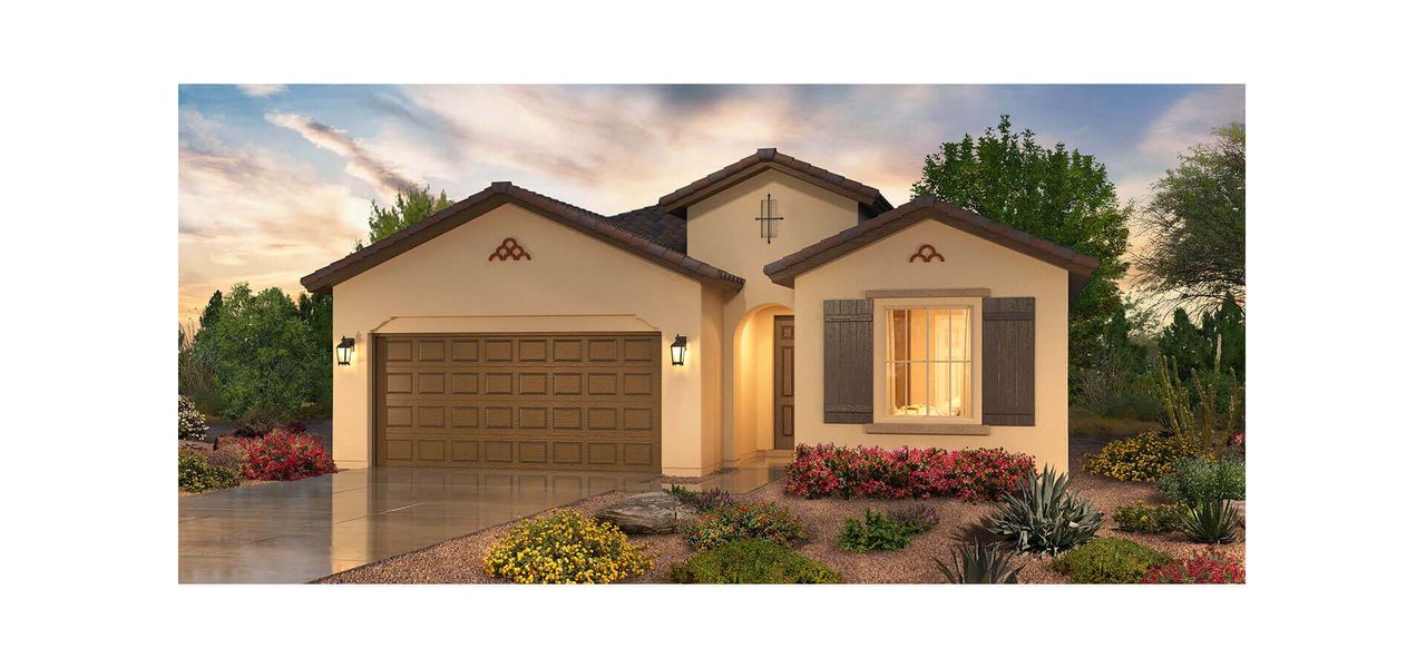 Representative exterior photo of a completed home built from the Paradise by Robson Resort Communities in Robson Ranch Arizona, Eloy, AZ (Image 2).