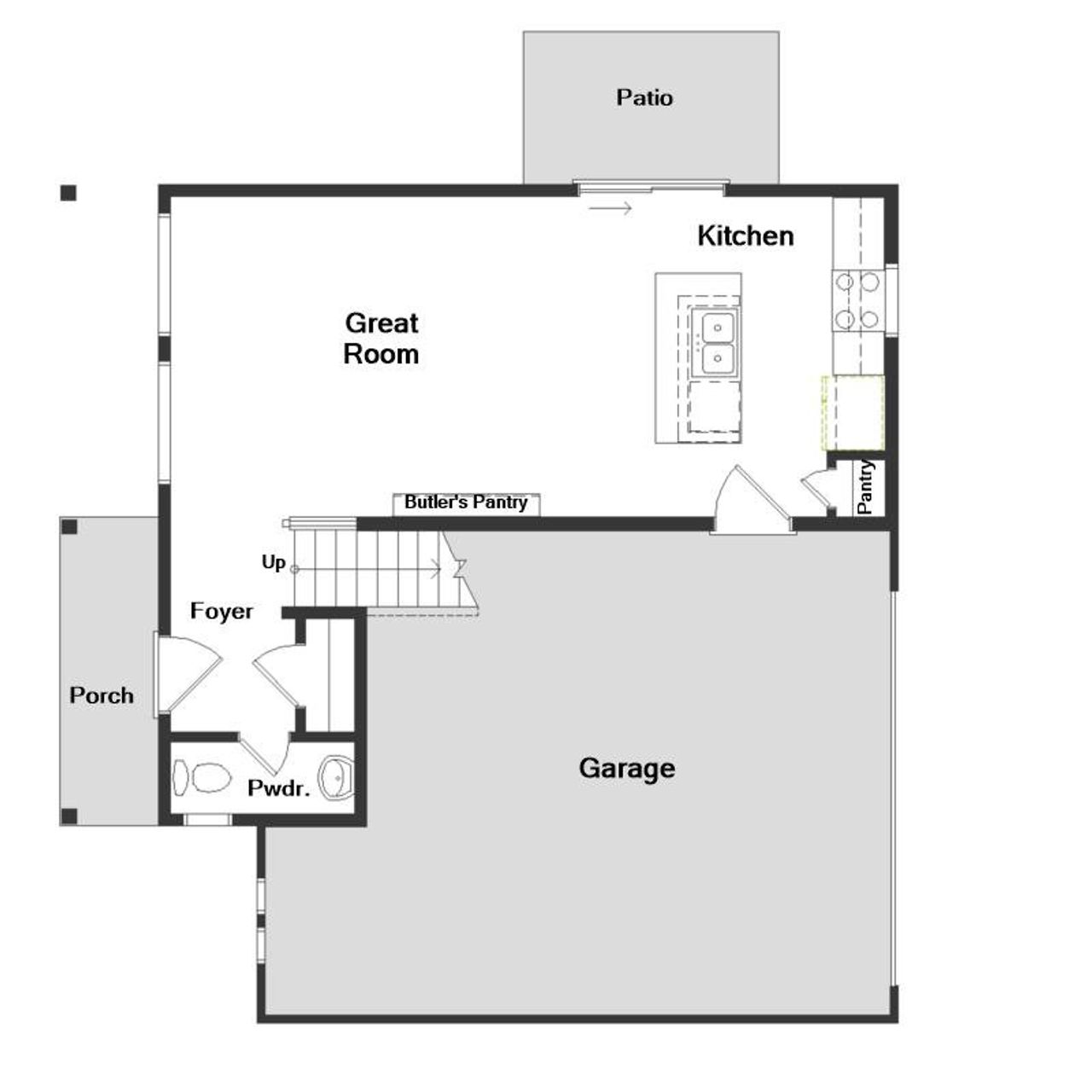 2D floor plan layout for the Freiberger by Oakwood Homes Co in Muegge Farms, Bennett, CO (Image 2).