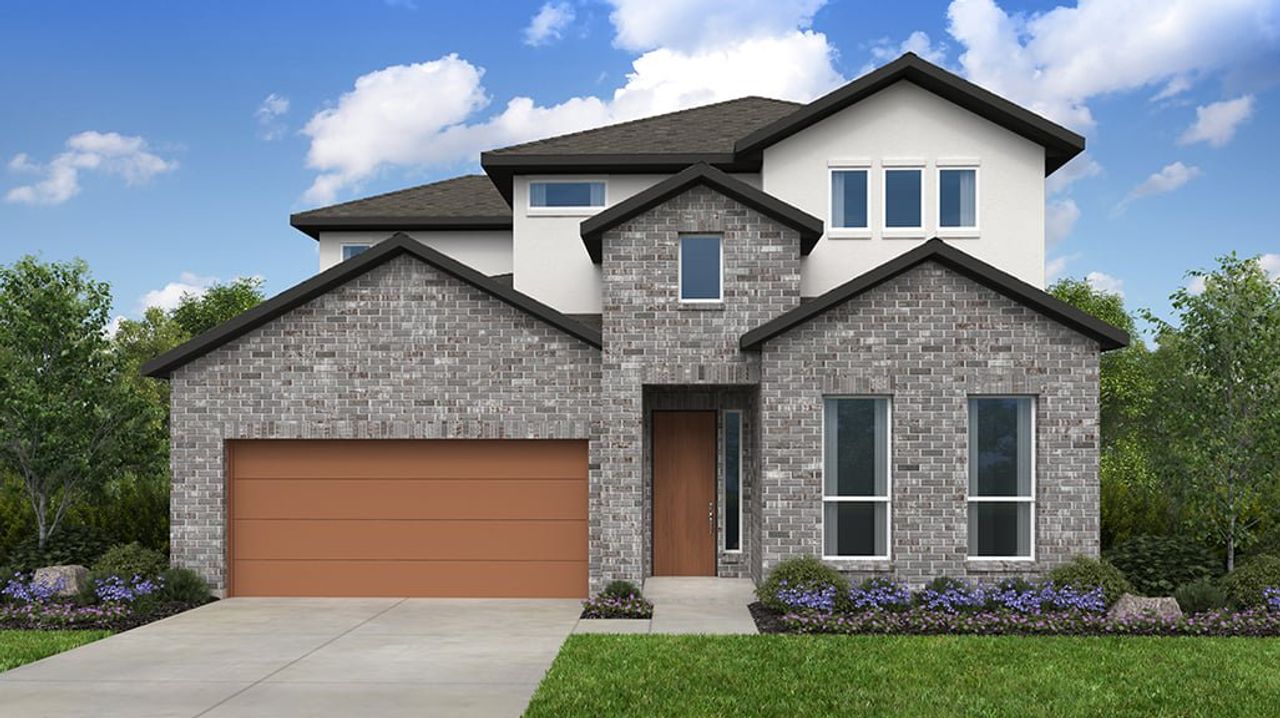 Representative exterior photo of a completed home built from the Windsor by Taylor Morrison in Turners Crossing, Austin, TX (Image 2).