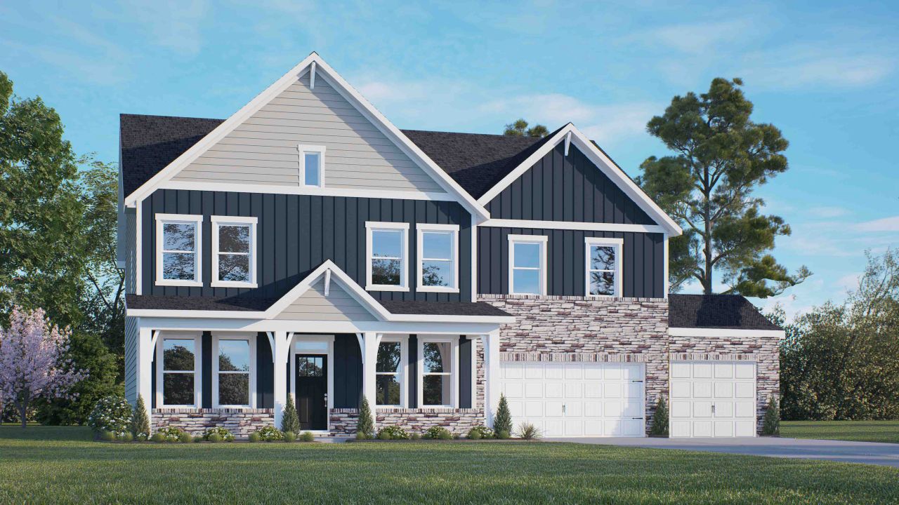 Representative exterior photo of a completed home built from the Norman by D.R. Horton in The Manors at Winston Pointe, Clayton, NC (Image 2).