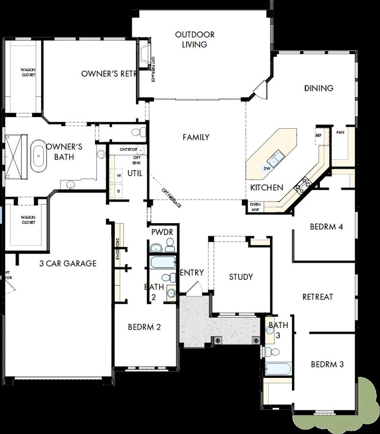 2D floor plan layout of this home in The Heights at Victory, Buckeye, AZ (Image 2).