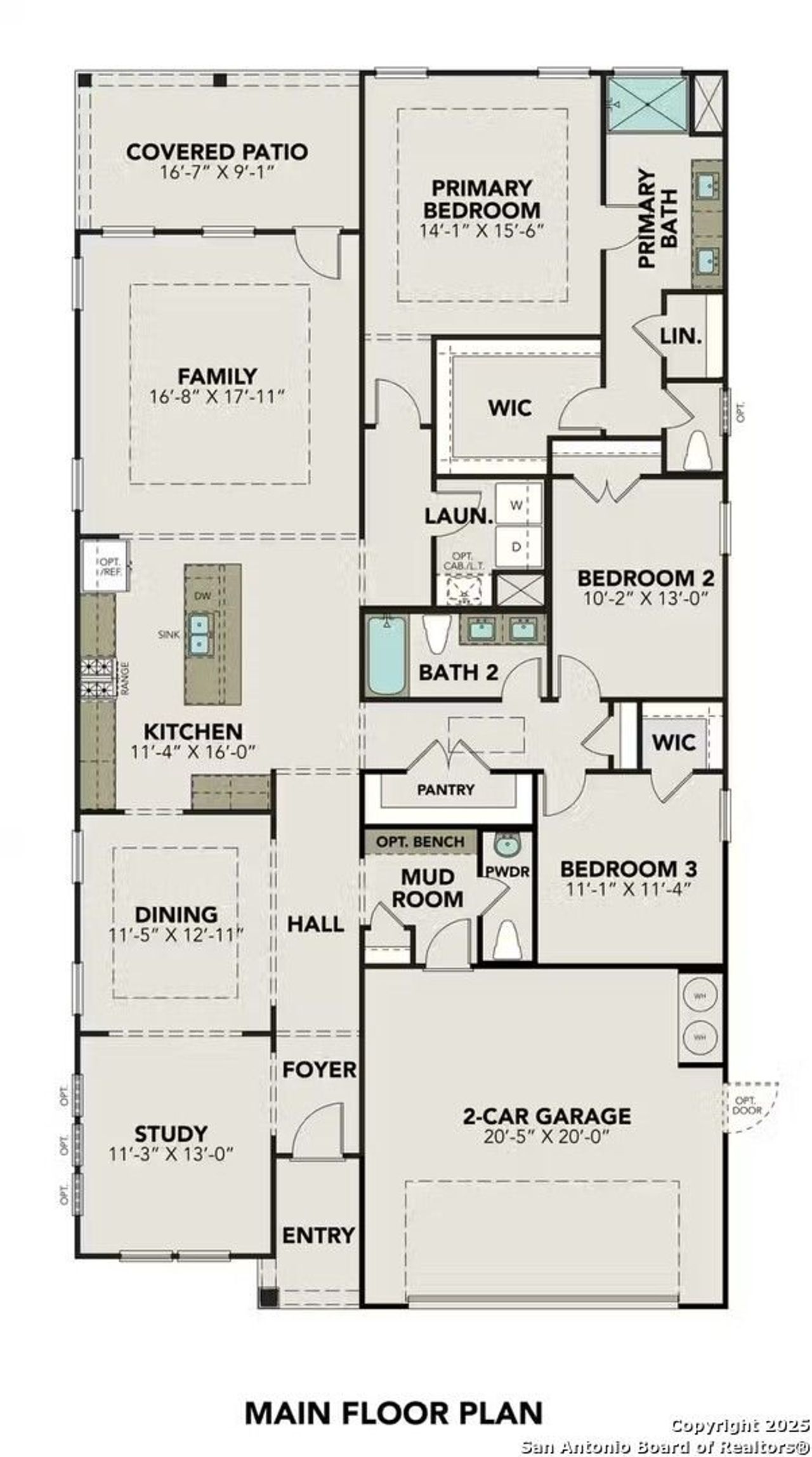 2D floor plan layout of this home in Comanche Ridge, San Antonio, TX (Image 2).