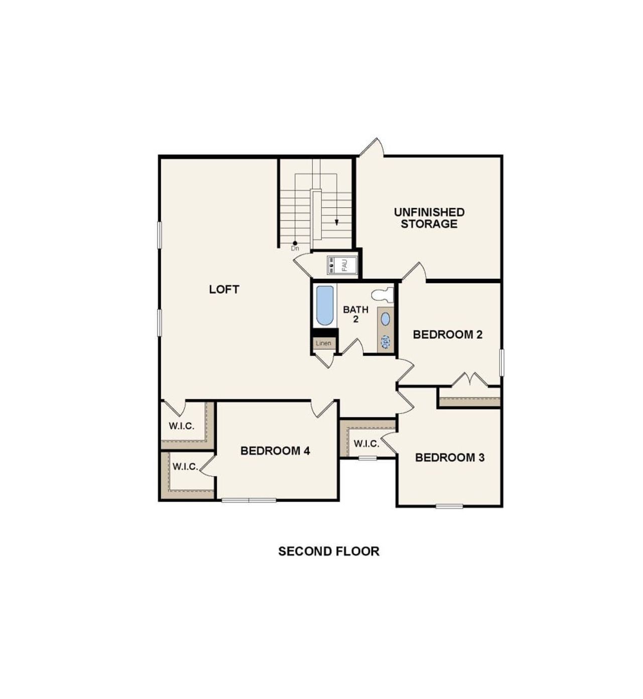 2D floor plan layout of this home in Trails at Woodhaven, La Marque, TX (Image 2).
