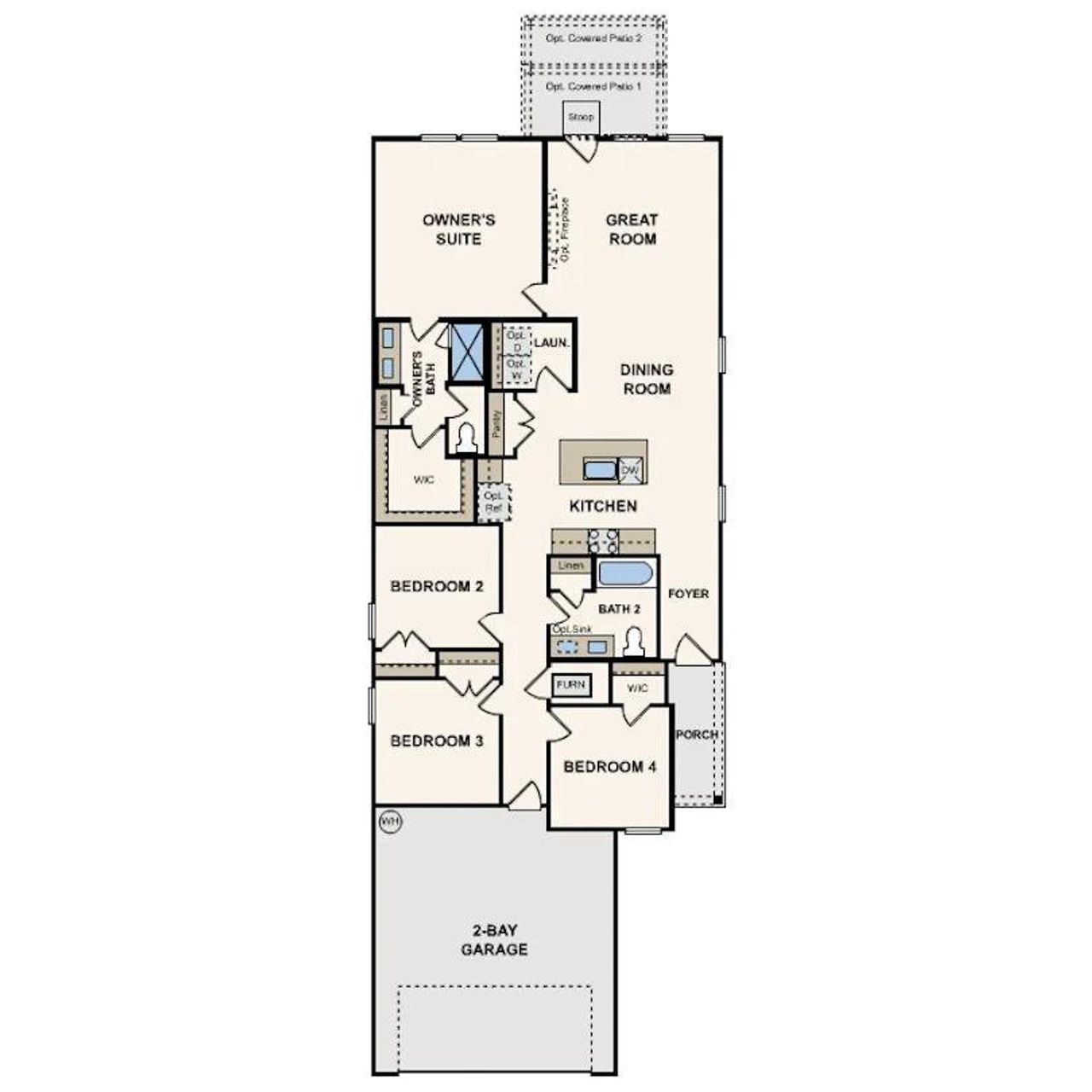 Visualize the thoughtful layout of this single-story residence, optimizing every square foot for comfortable living.