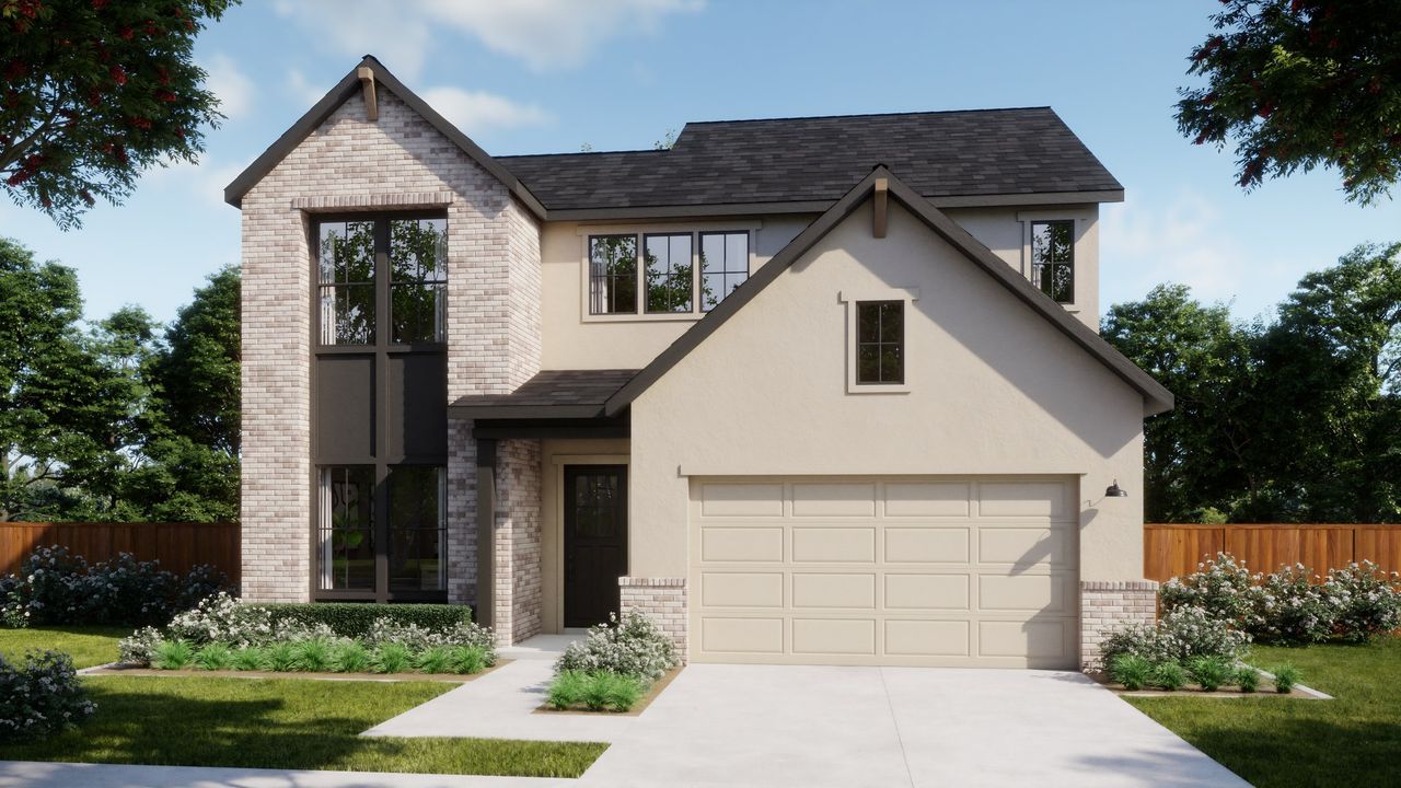 Representative exterior photo of a completed home built from the 4061 by Risewell Homes in Freedom at Anthem, Kyle, TX (Image 2).