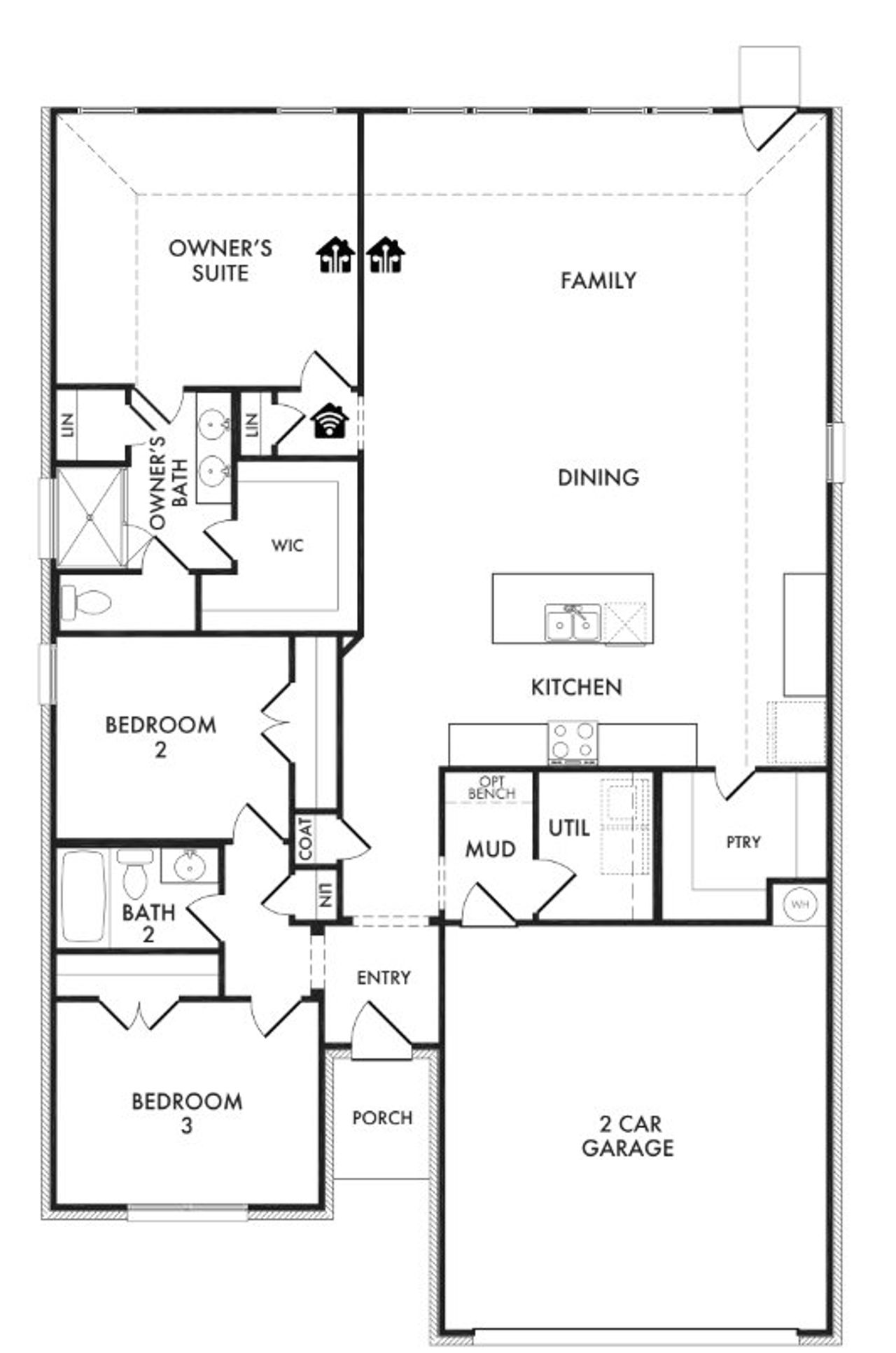 2D floor plan layout of this home in DeBerry Reserve, Royse City, TX (Image 2).