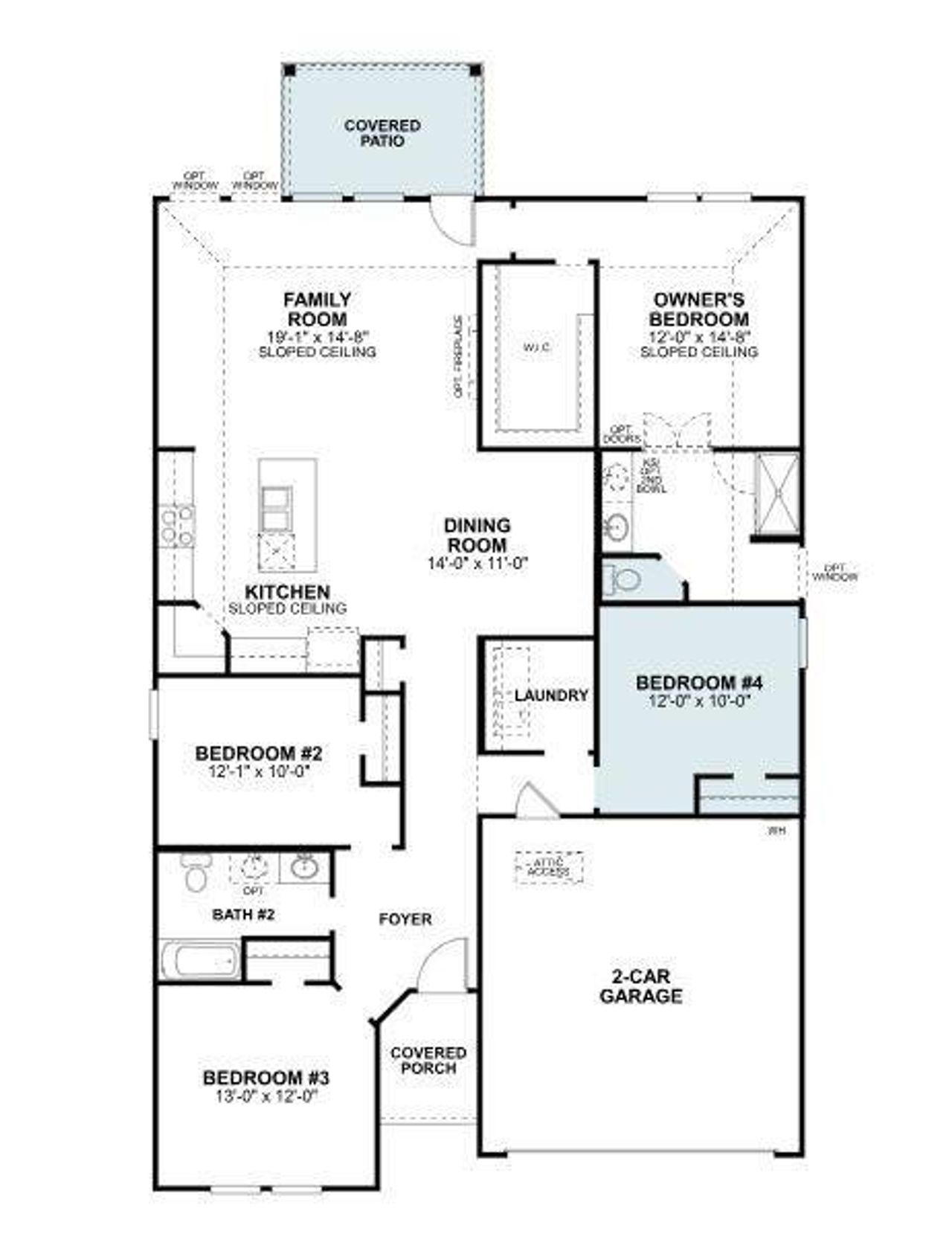 2D floor plan layout of this home in Lane Ranch, Sanger, TX (Image 2).