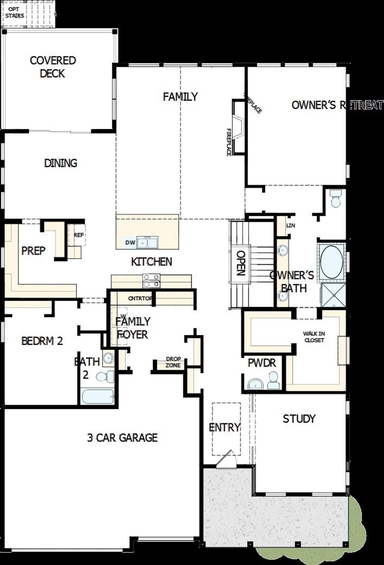 2D floor plan layout of this home in Cloverleaf - Pinnacle Collection, Monument, CO (Image 2).