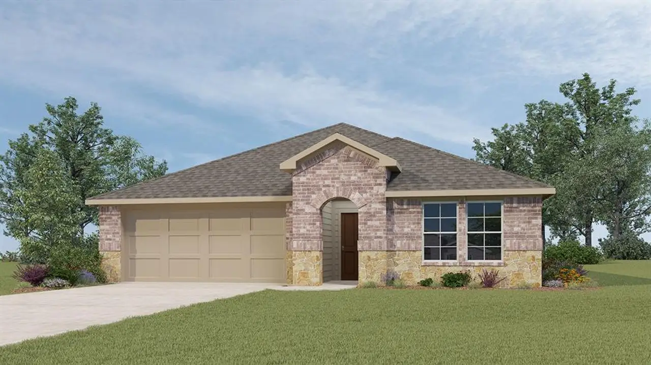Front exterior of a new home in Riverfield, Josephine, TX, highlighting curb appeal (Image 2). Front exterior of a new home in Riverfield, Josephine, TX, highlighting curb appeal (Image 2).