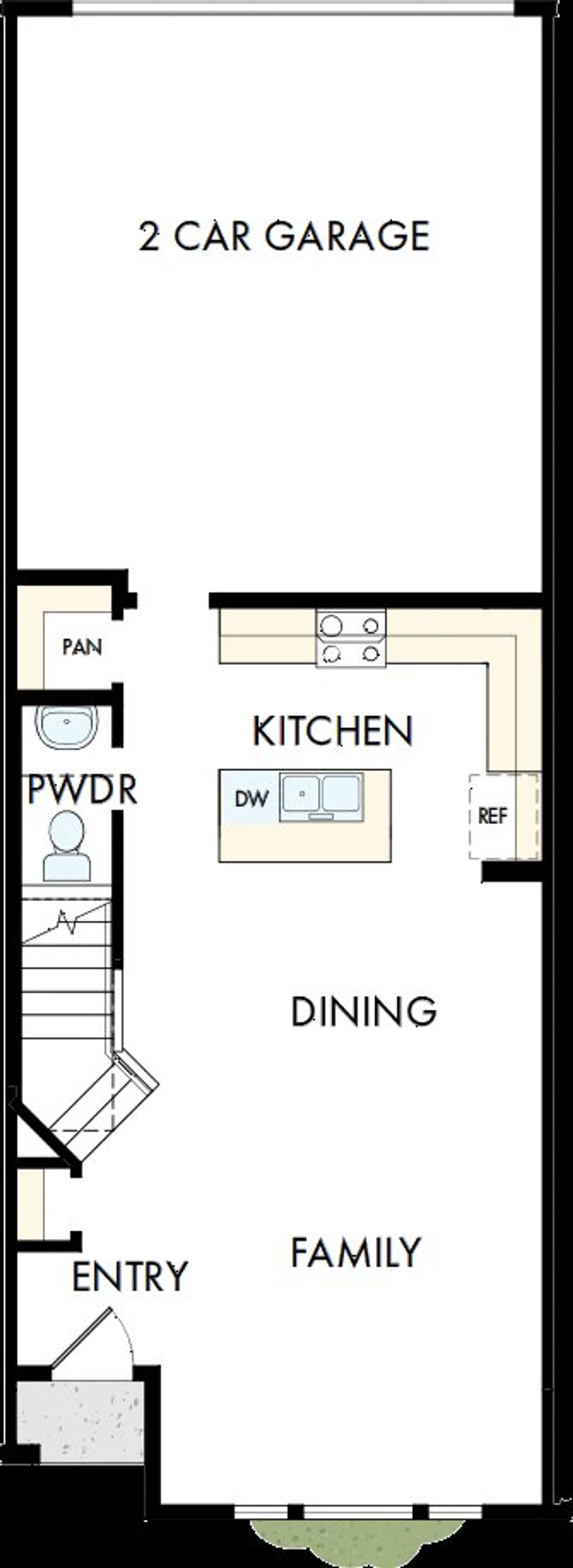 2D floor plan layout of this home in The Townes at Cadia Village, Matthews, NC (Image 2).