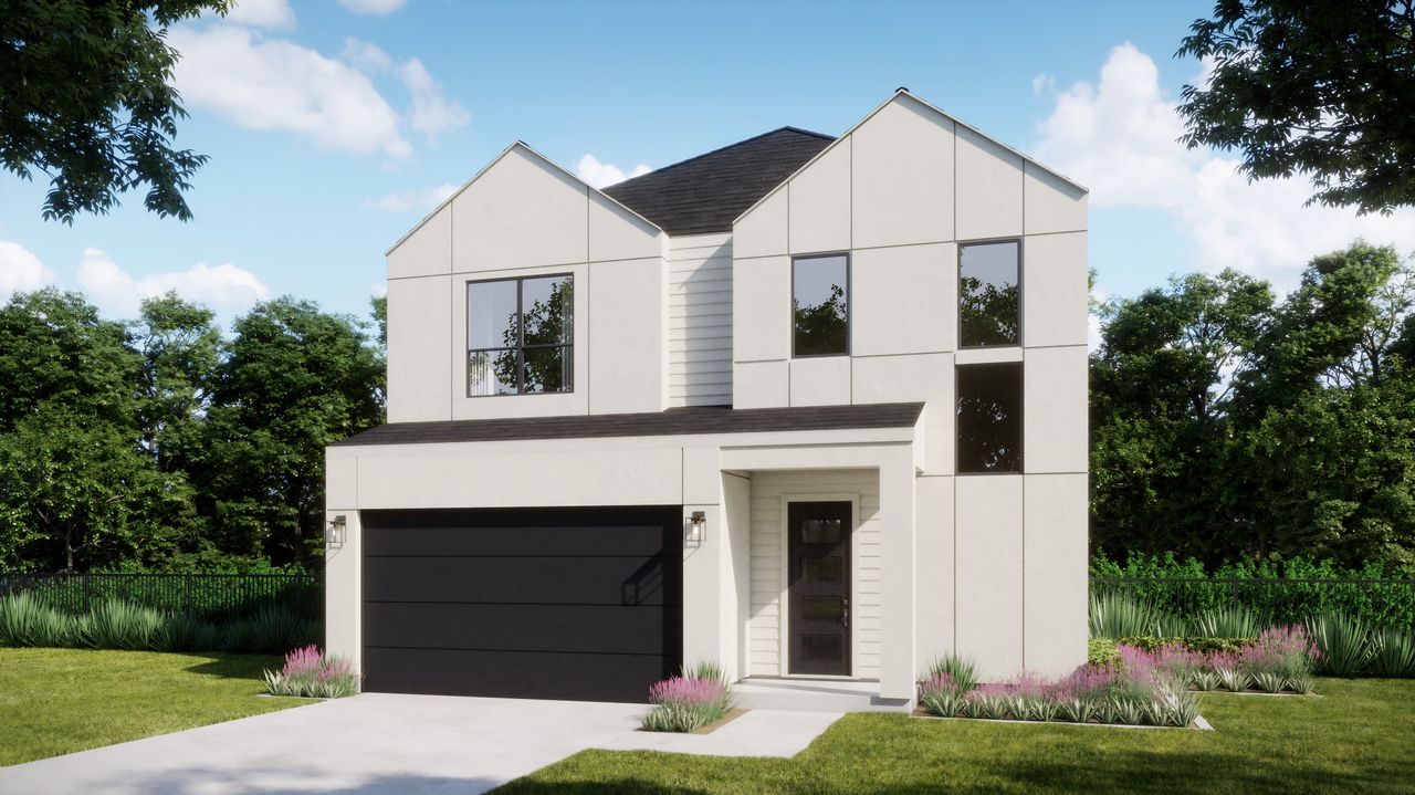 Representative exterior photo of a completed home built from the Aaron by Risewell Homes in Novel, Austin, TX (Image 2). Representative exterior photo of a completed home built from the Aaron by Risewell Homes in Novel, Austin, TX (Image 2).