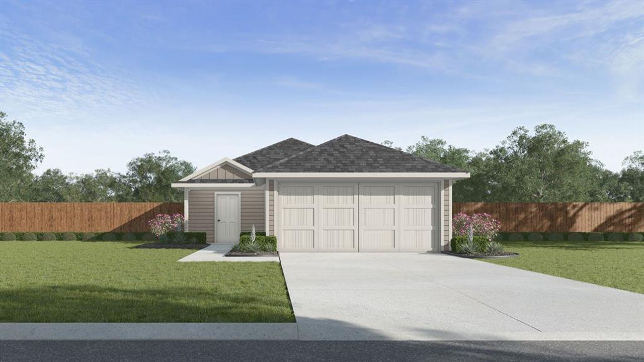 Front exterior of a new home in Maplewood Meadows, Talty, TX, highlighting curb appeal (Image 2). Front exterior of a new home in Maplewood Meadows, Talty, TX, highlighting curb appeal (Image 2).
