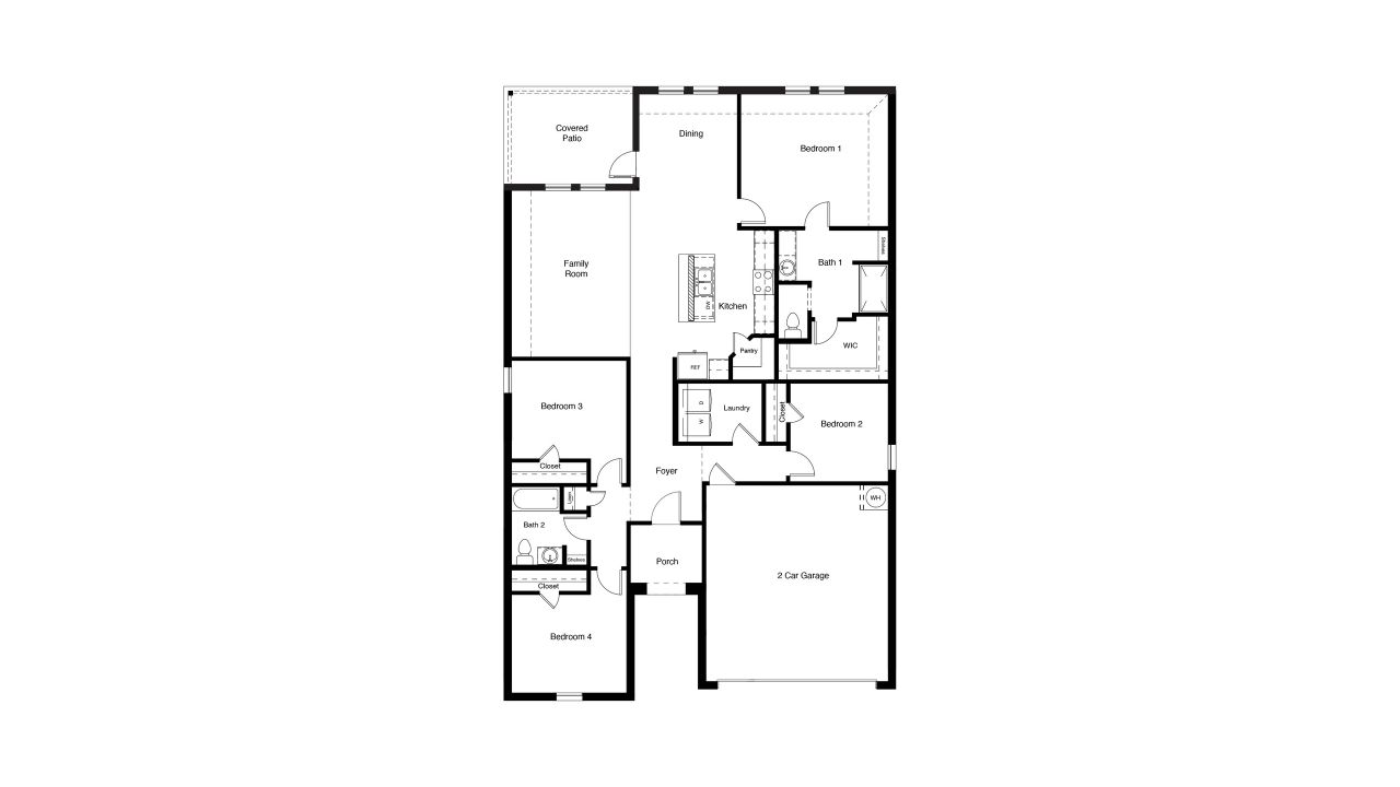2D floor plan layout of this home in Meadowbrook Estates, Cleburne, TX (Image 2).