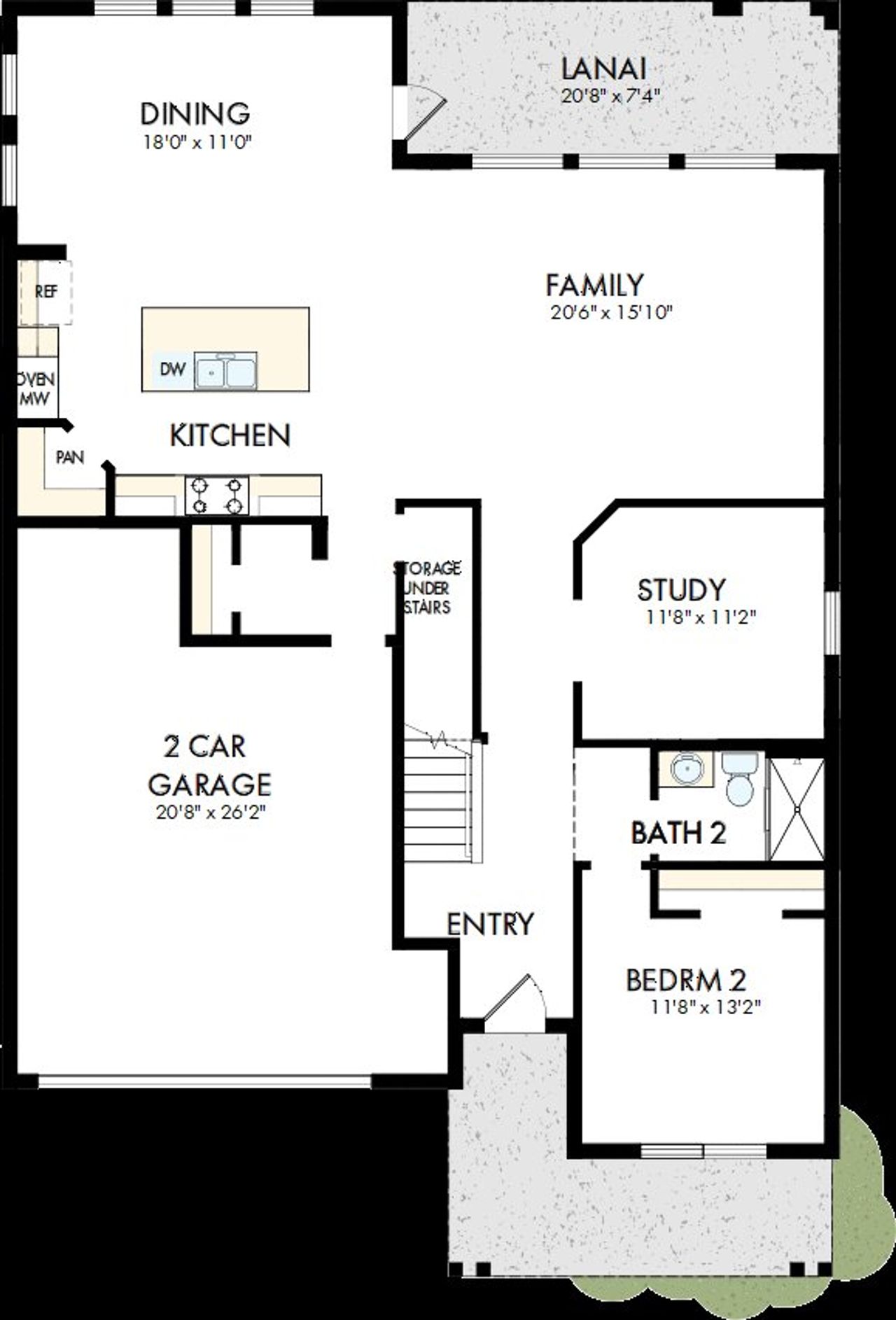 2D floor plan layout of this home in Palmeras at Crossprairie – The Grove Collection, St. Cloud, FL (Image 2).