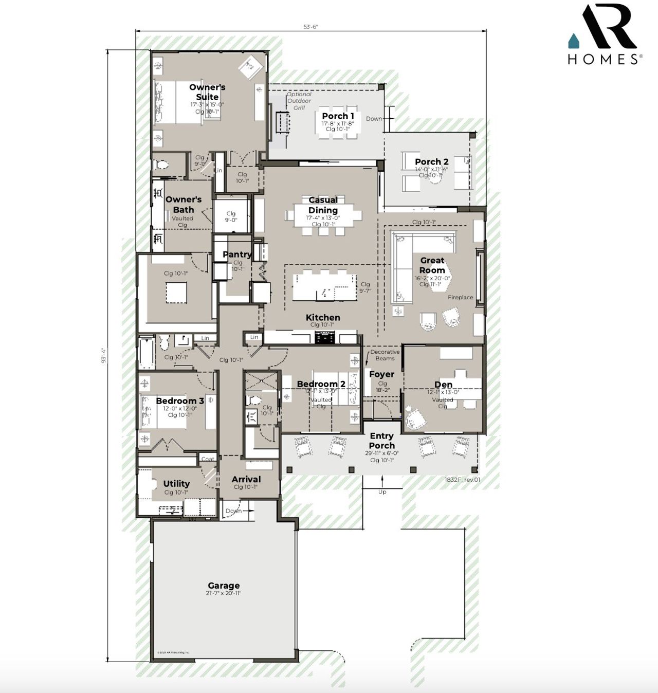 2D floor plan layout for the Riversong by AR HOMES in Southern Hills Plantation, Brooksville, FL (Image 2). 2D floor plan layout for the Riversong by AR HOMES in Southern Hills Plantation, Brooksville, FL (Image 2).