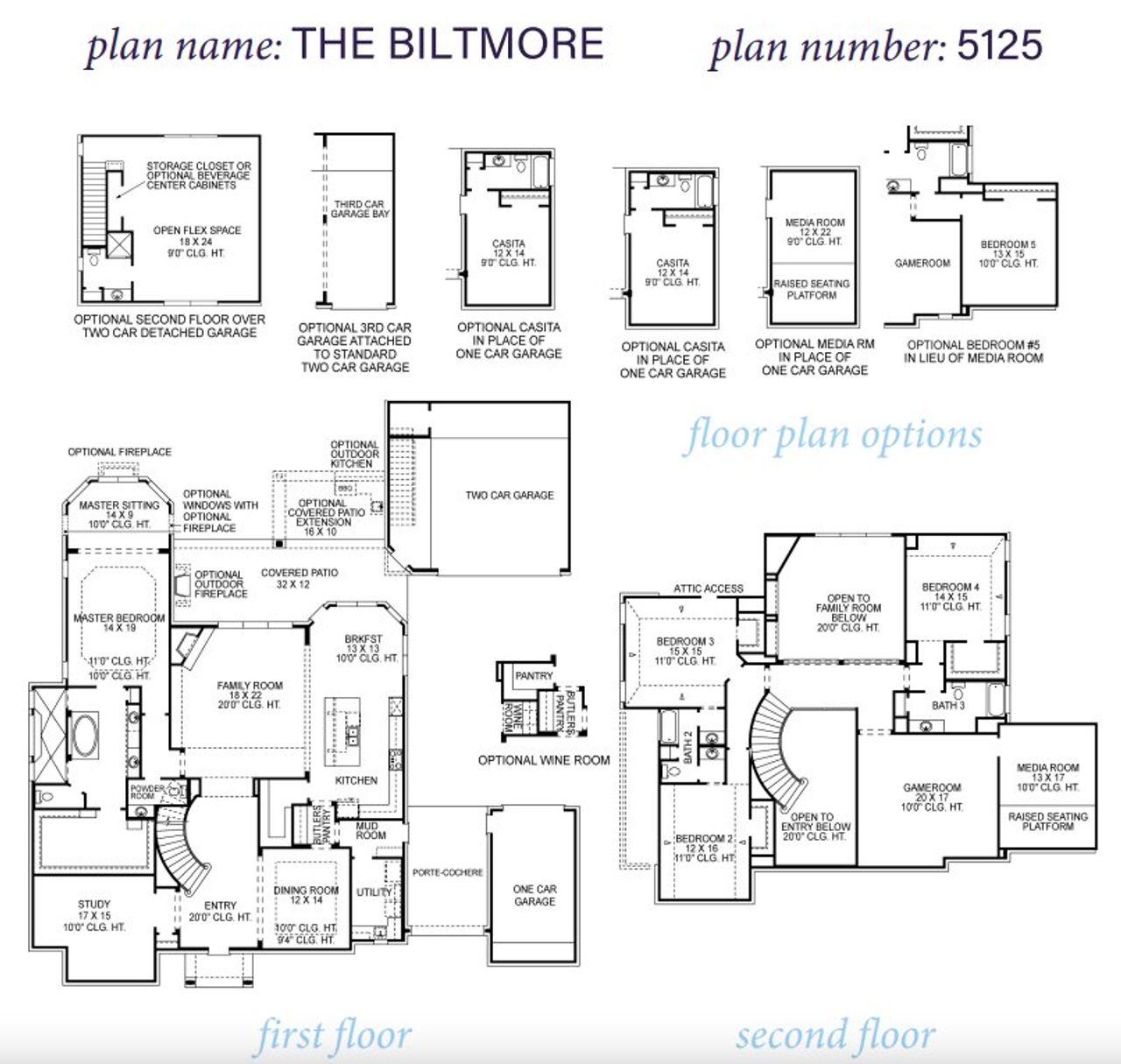 2D floor plan layout for the Biltmore 5125 by J. Patrick Homes in Sienna 90' Lots, Missouri City, TX (Image 2). 2D floor plan layout for the Biltmore 5125 by J. Patrick Homes in Sienna 90' Lots, Missouri City, TX (Image 2).