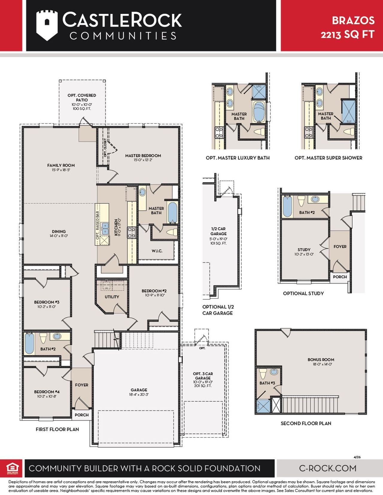2D floor plan layout of this home in Laurel Vistas, San Antonio, TX (Image 2).
