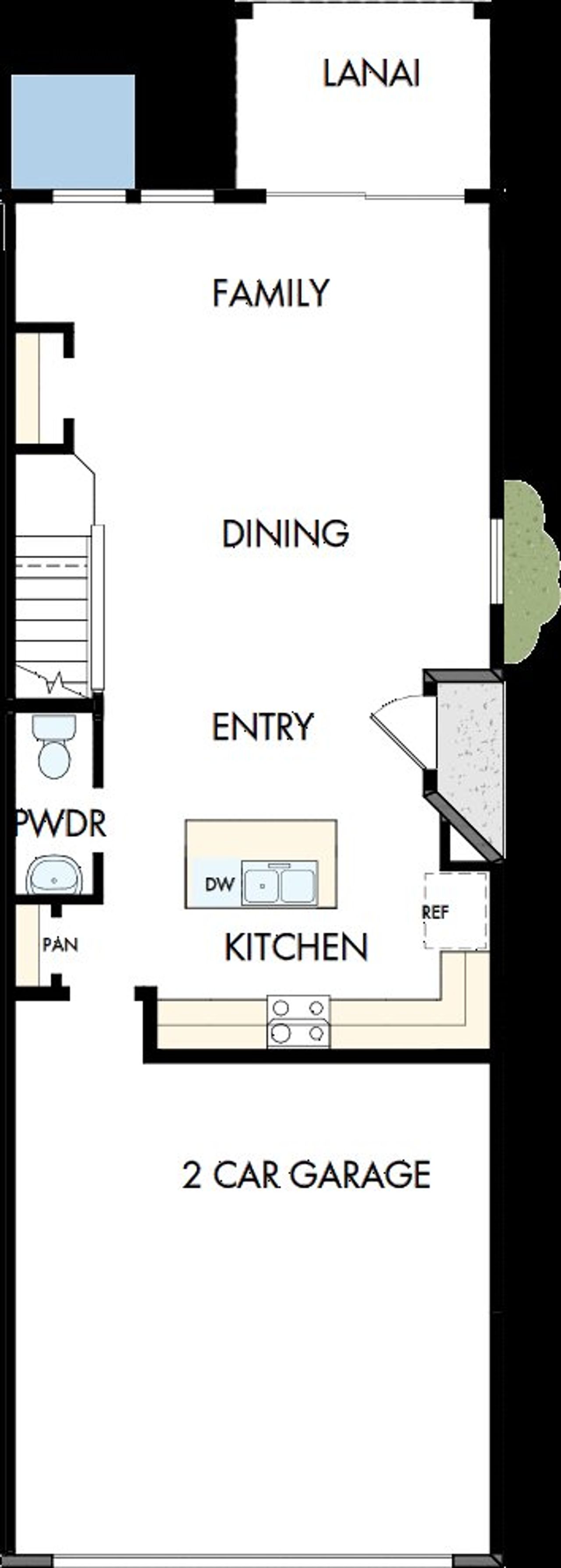 2D floor plan layout of this home in Waterset Townhomes, Apollo Beach, FL (Image 2).