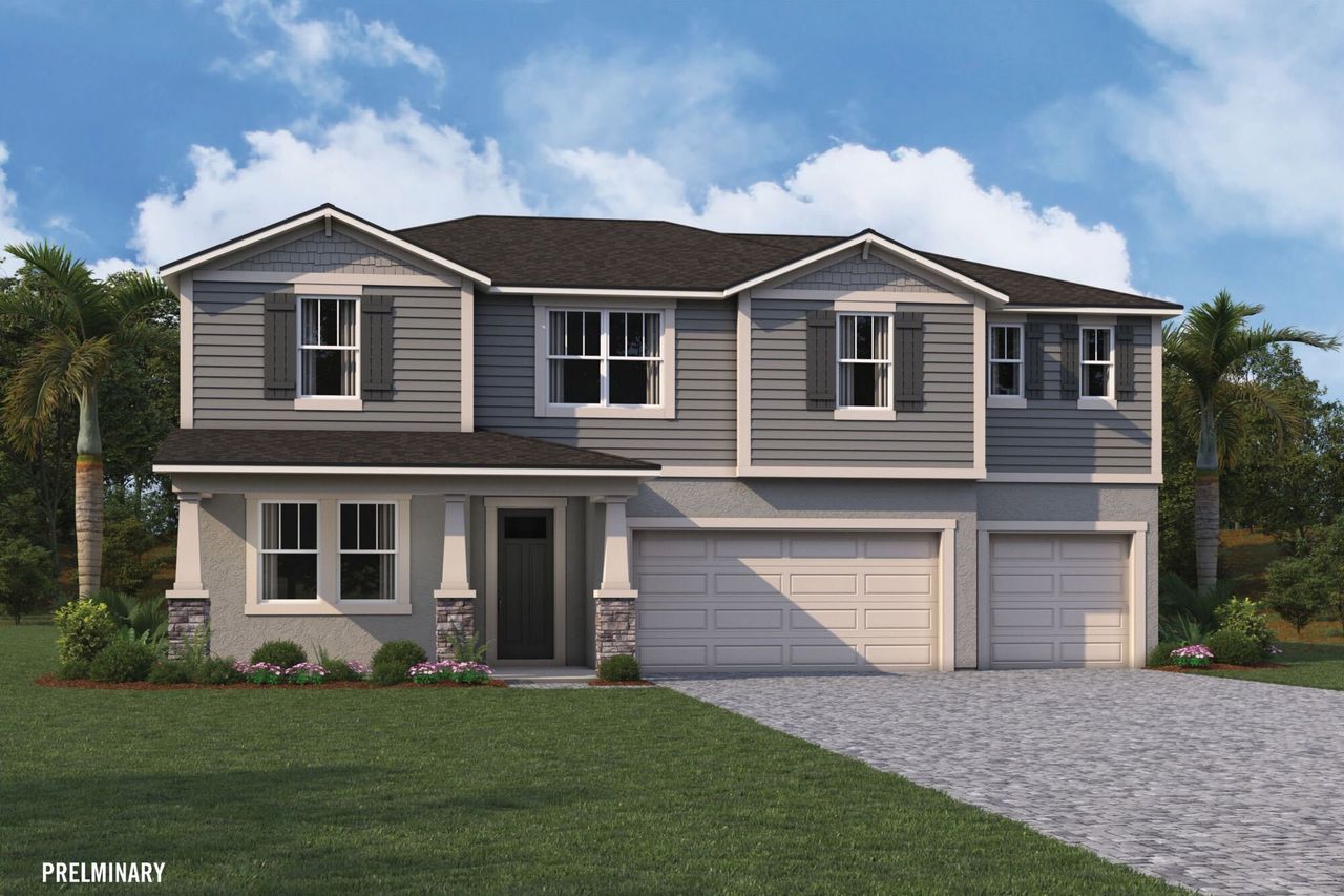 Representative exterior photo of a completed home built from the Windcave by Mattamy Homes in Pasadena Ridge, Zephyrhills, FL (Image 2).