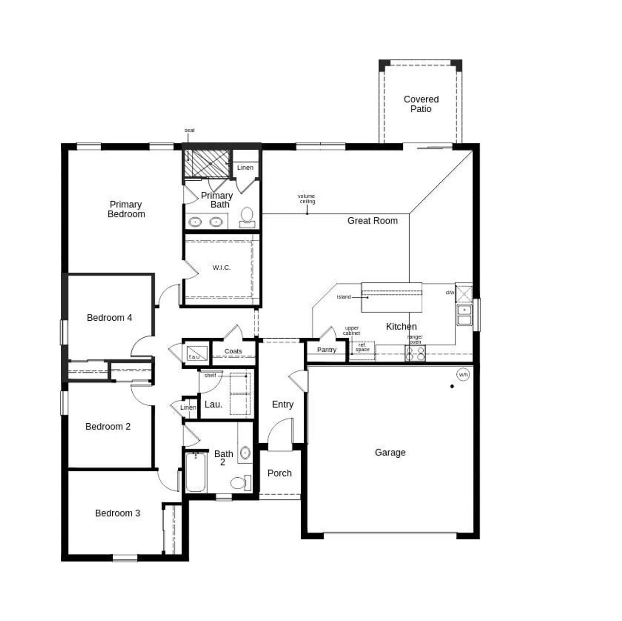2D floor plan layout of this home in Coves of Estero Bay, Fort Myers, FL (Image 2).