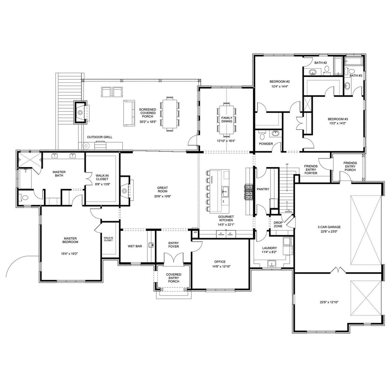 2D floor plan layout of this home in , Davidson, NC (Image 2).