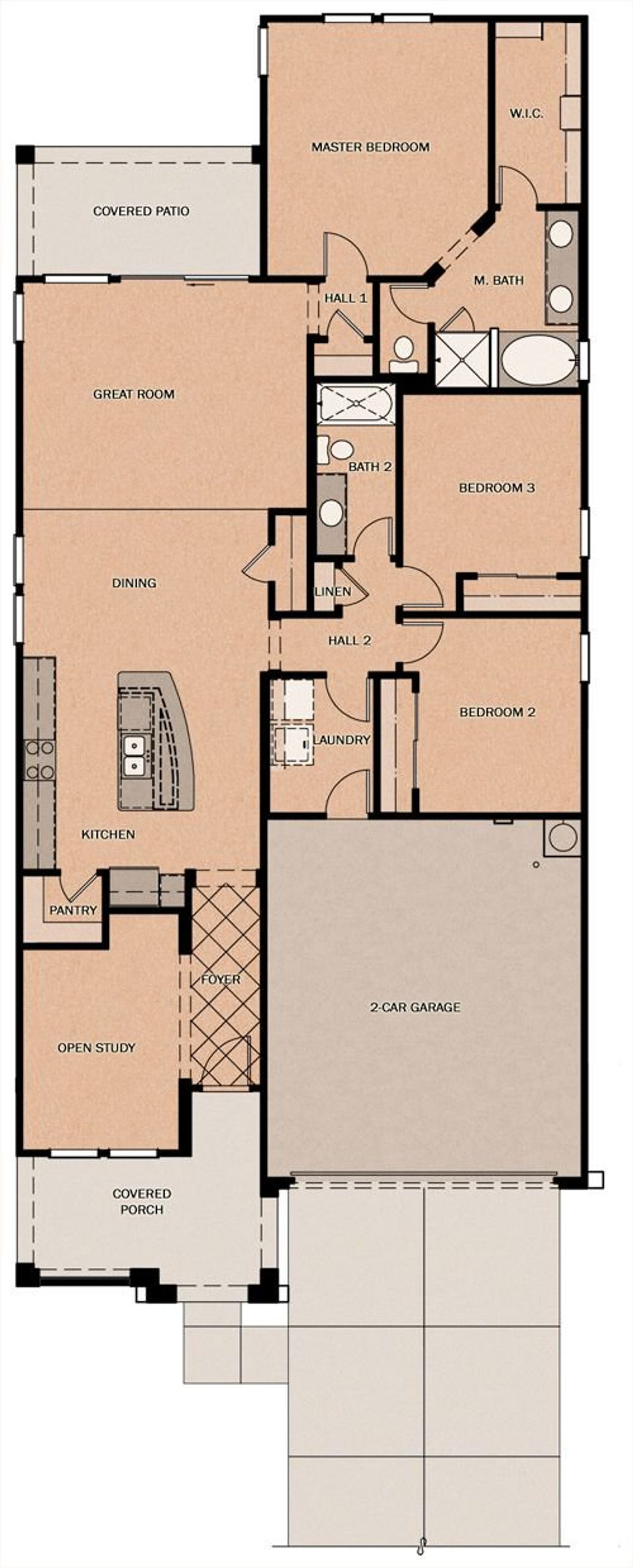 2D floor plan layout of this home in Calistoga at Promenade, San Tan Valley, AZ (Image 2). 2D floor plan layout of this home in Calistoga at Promenade, San Tan Valley, AZ (Image 2).