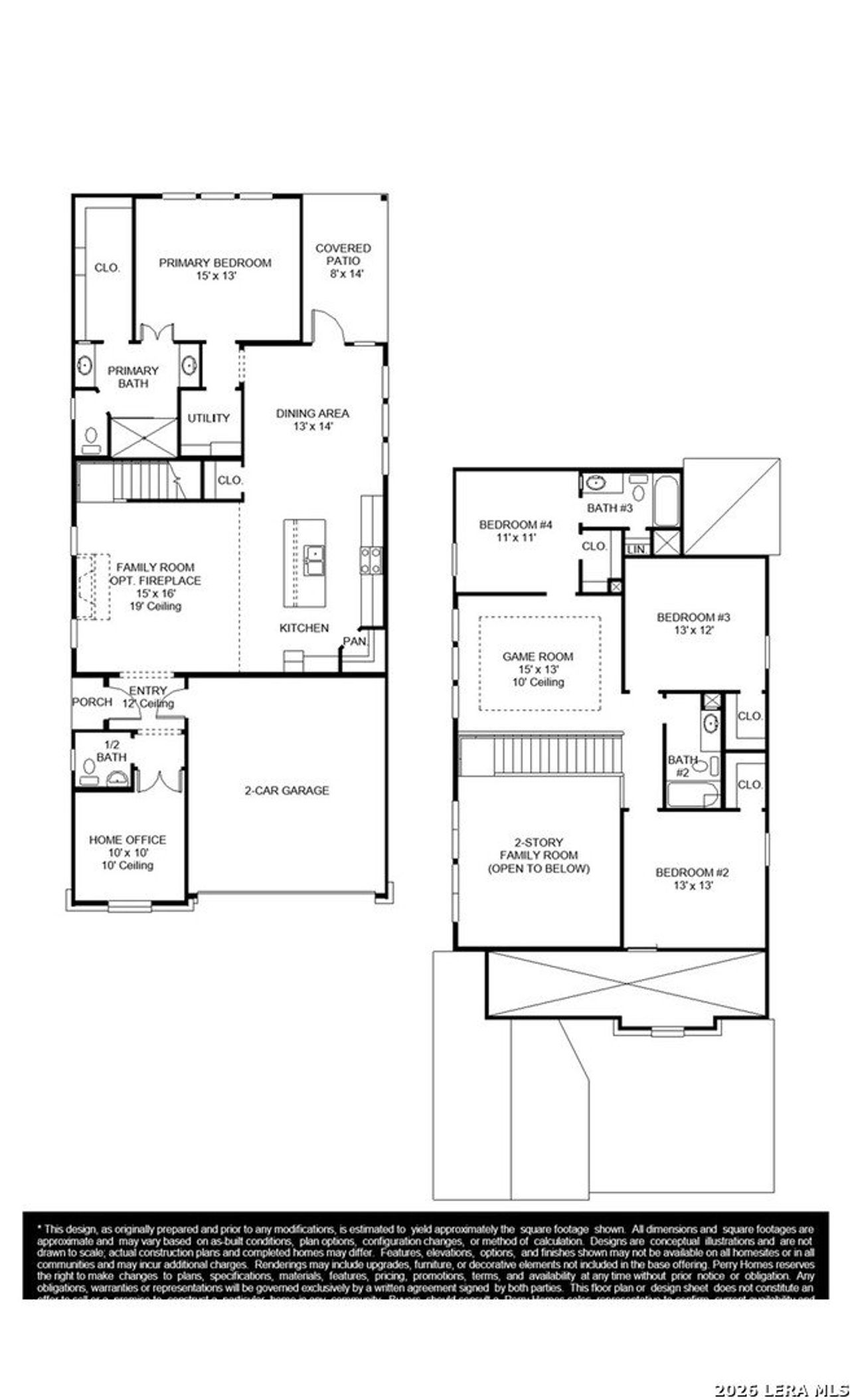 2D floor plan layout of this home in The Parklands, Schertz, TX (Image 2).