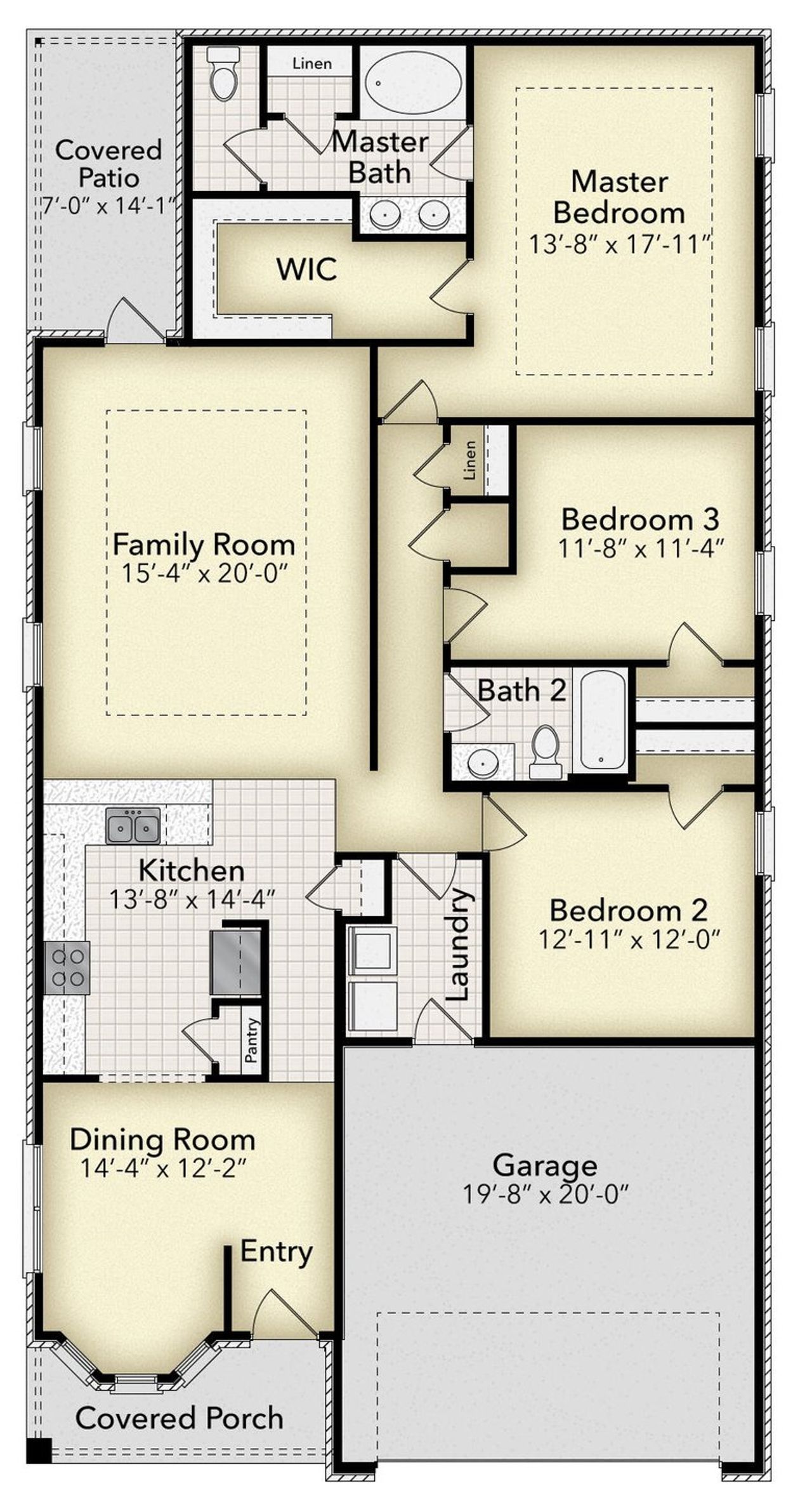2D floor plan layout of this home in College Station, Panama City, FL (Image 2). 2D floor plan layout of this home in College Station, Panama City, FL (Image 2).