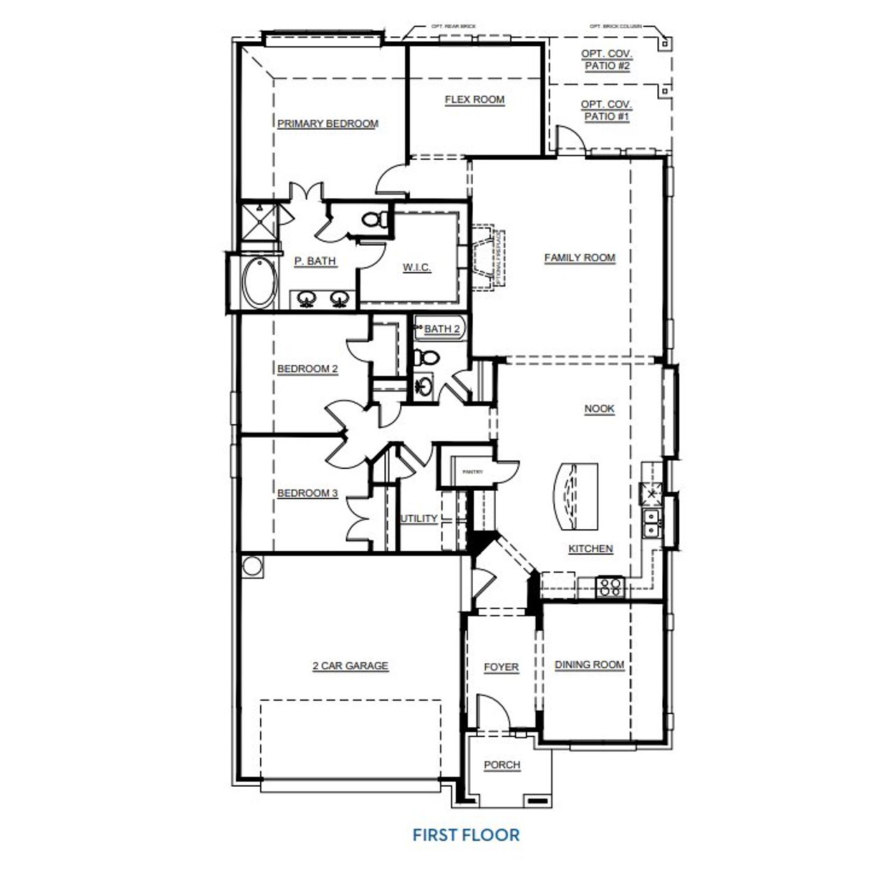 2D floor plan layout for the Concept 2065 by Risewell Homes in Pirate Village, Granbury, TX (Image 2). 2D floor plan layout for the Concept 2065 by Risewell Homes in Pirate Village, Granbury, TX (Image 2).