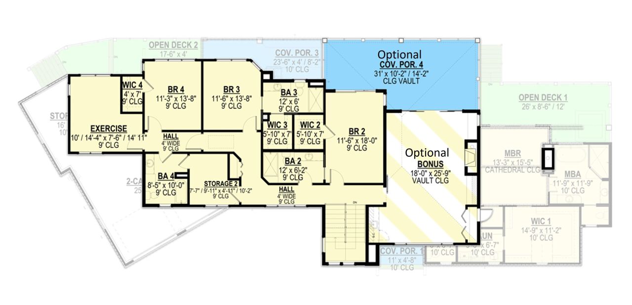 2D floor plan layout for the The Franklin by Remington Custom Homes in Bear Creek Estates, Weatherford, TX (Image 2).