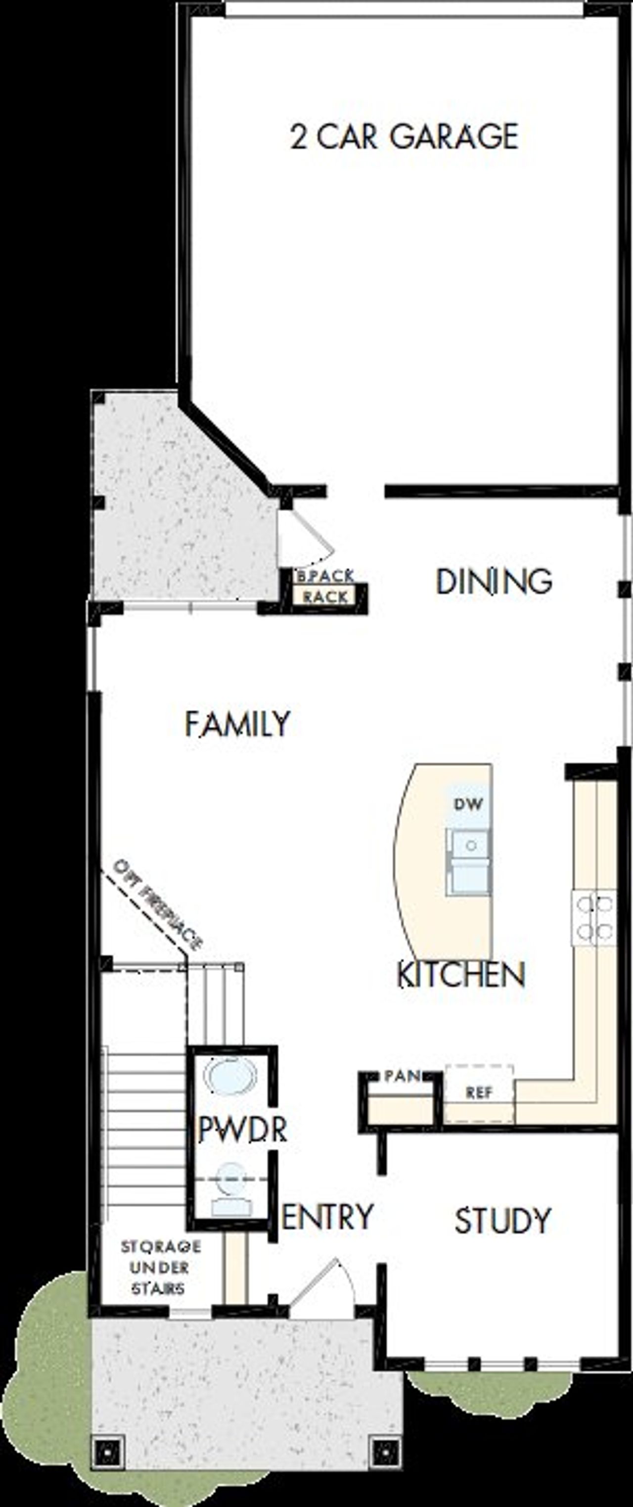 2D floor plan layout of this home in Emerald Heights at Bridgeland Central – 35’ Alley, Cypress, TX (Image 2).