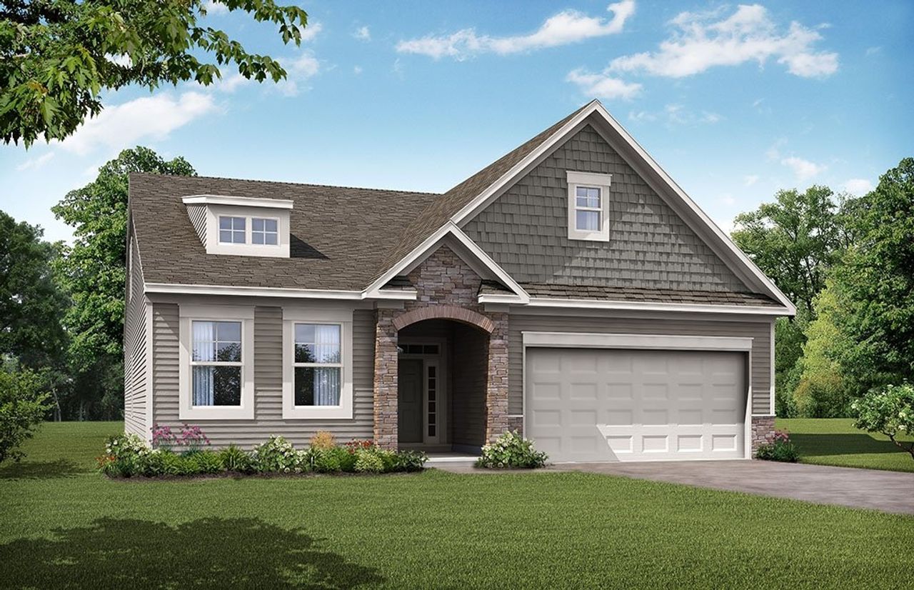 Representative exterior photo of a completed home built from the Avery by Eastwood Homes in Highland Bluff, Aiken, SC (Image 2). Representative exterior photo of a completed home built from the Avery by Eastwood Homes in Highland Bluff, Aiken, SC (Image 2).