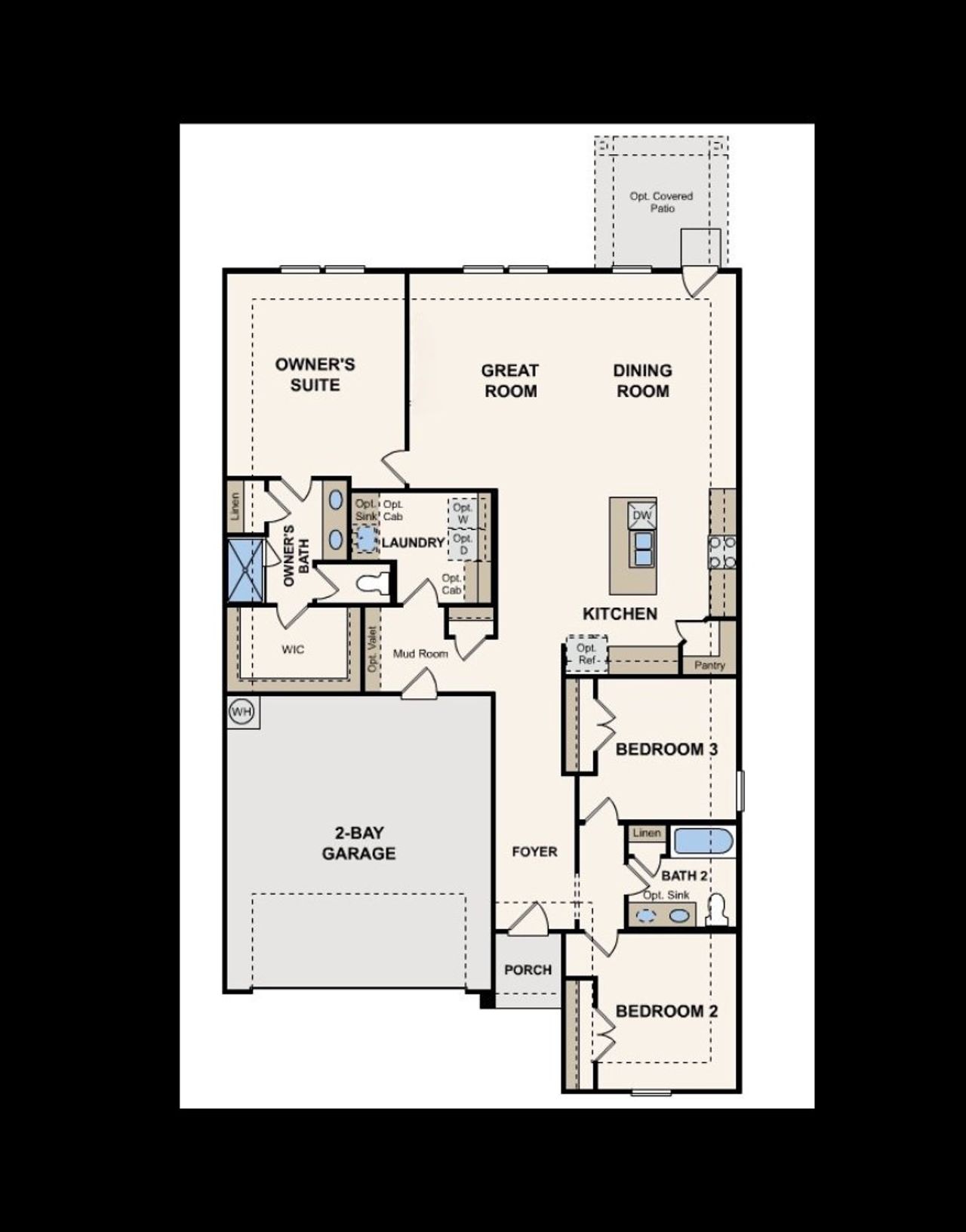 2D floor plan layout of this home in Summerwood Estates, Red Oak, TX (Image 2).