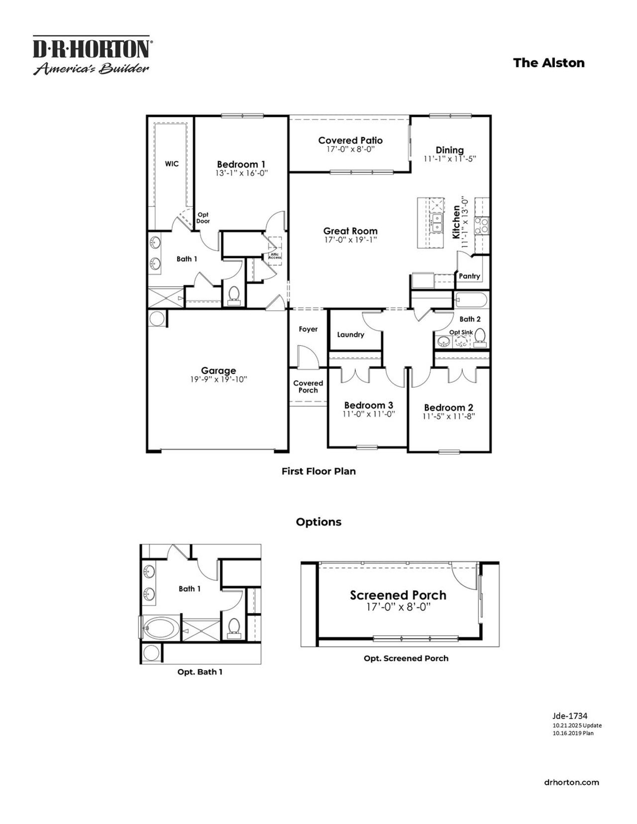 2D floor plan layout of this home in Sutton Farm, Loris, SC (Image 2).