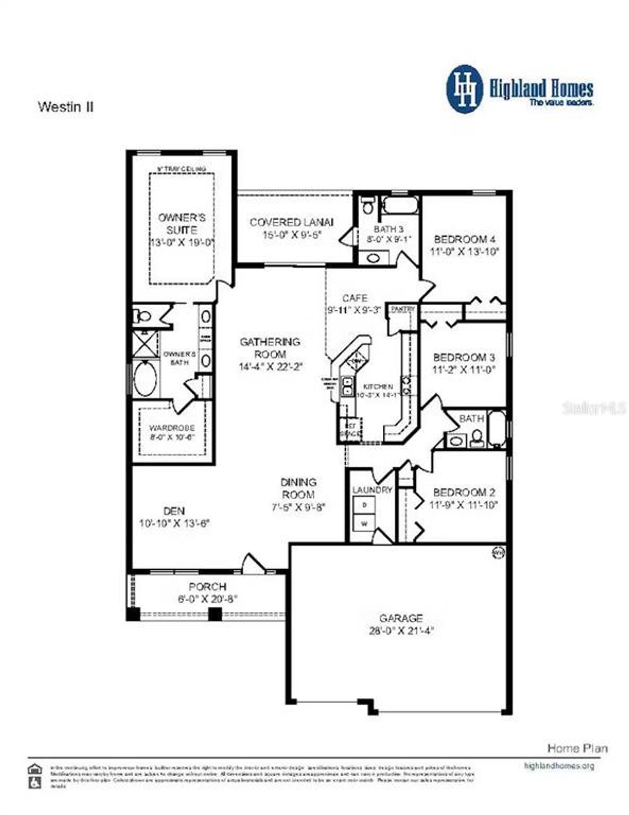 2D floor plan layout of this home in The Crossings - Single-Family Homes, St. Cloud, FL (Image 2).