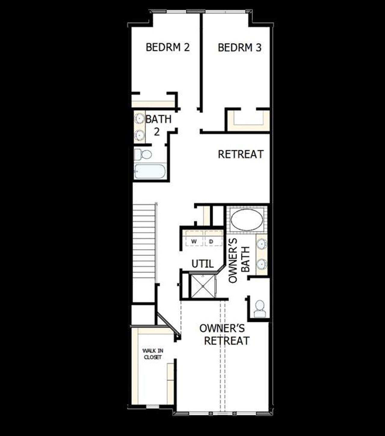 2D floor plan layout of this home in Hillside at Las Colinas, Irving, TX (Image 2).
