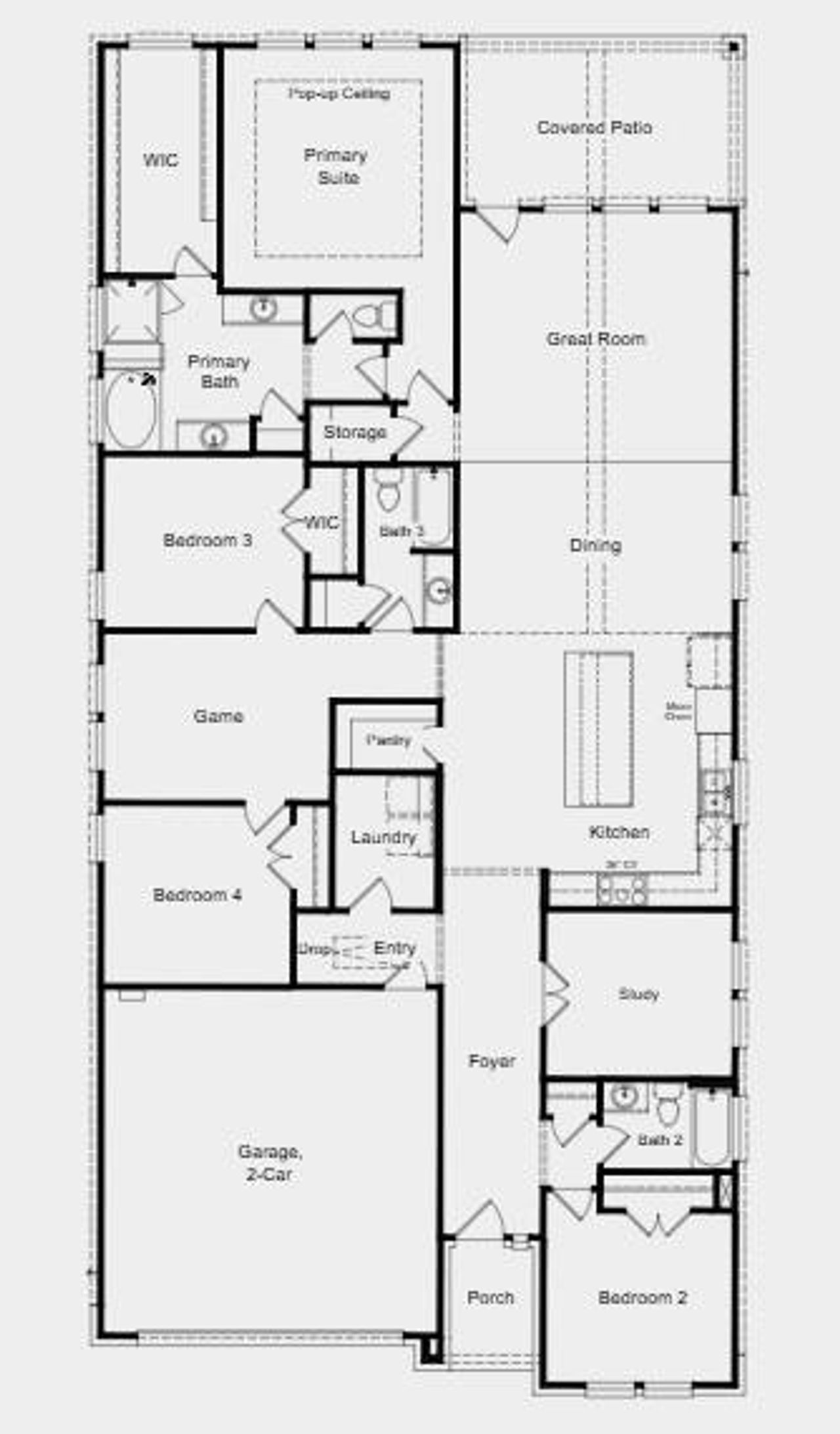 Additional Highlights Include: Gourmet kitchen, mudset shower with tile to ceiling at primary bath, exterior gas line, built-in refrigerator, and pendant lights over kitchen island.