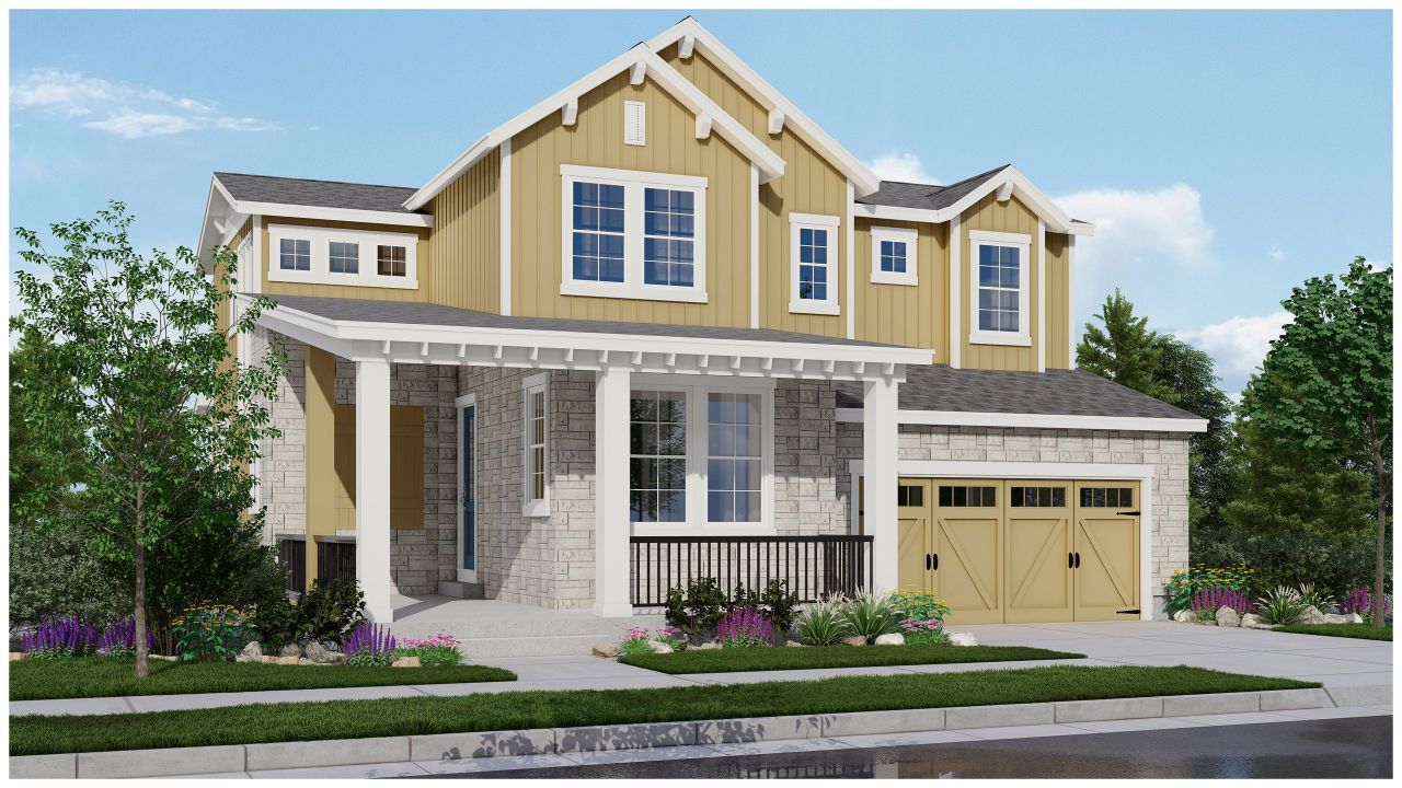 Representative exterior photo of a completed home built from the The Yarrow by Remington Homes in Painted Prairie, Aurora, CO (Image 2).