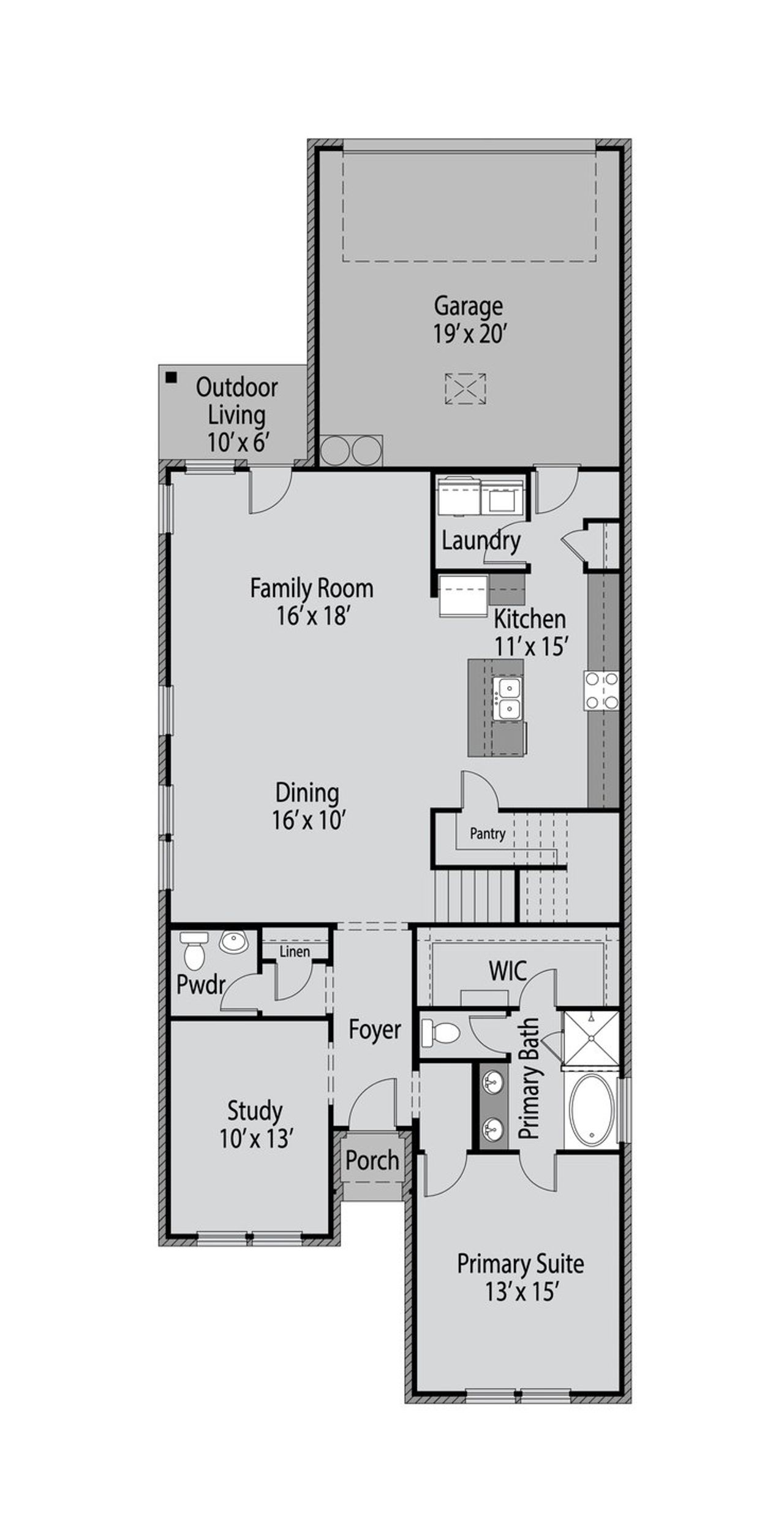 2D floor plan layout of this home in Edgewater, Fate, TX (Image 2). 2D floor plan layout of this home in Edgewater, Fate, TX (Image 2).
