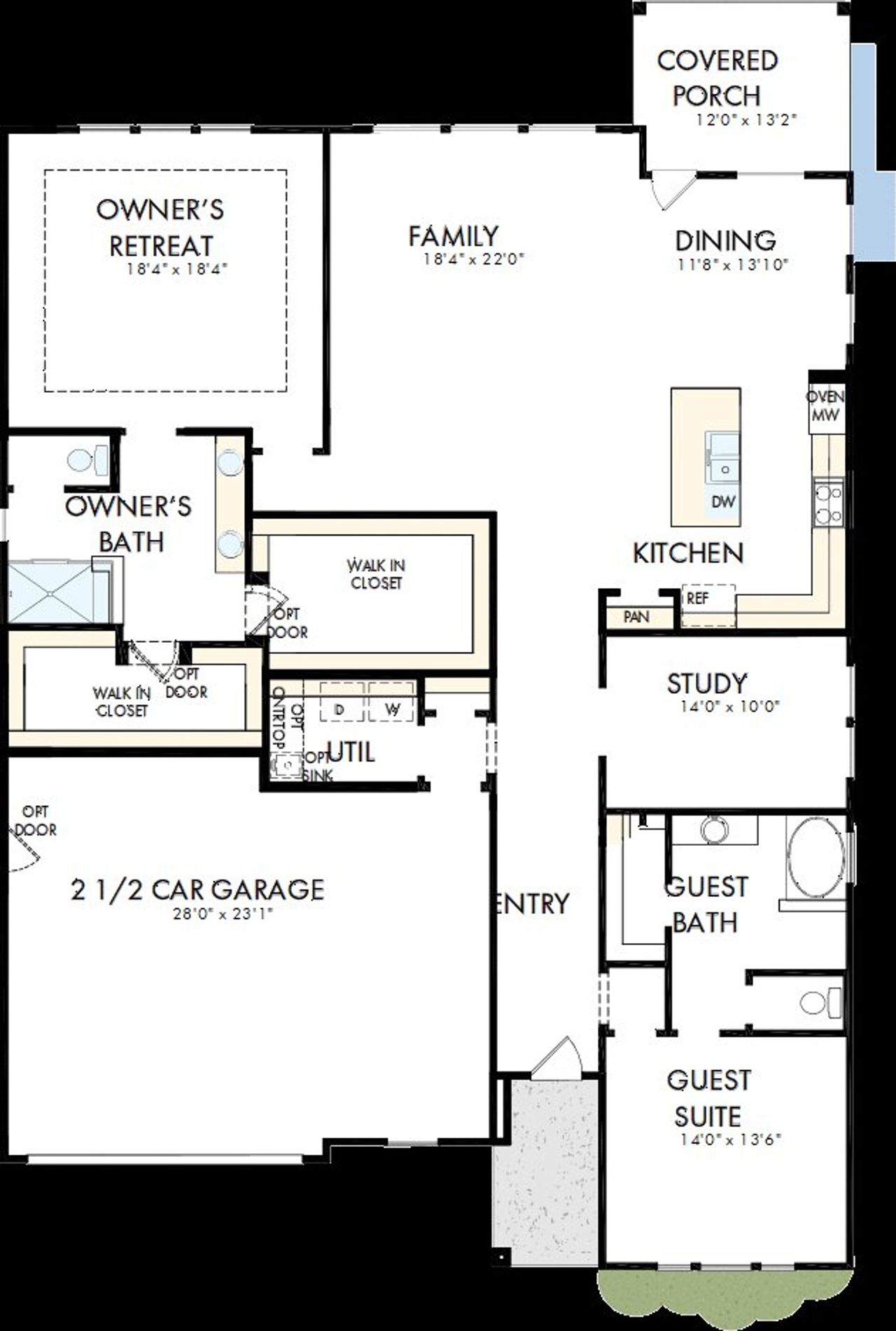 2D floor plan layout of this home in Encore at Harmony, Harrisburg, NC (Image 2).