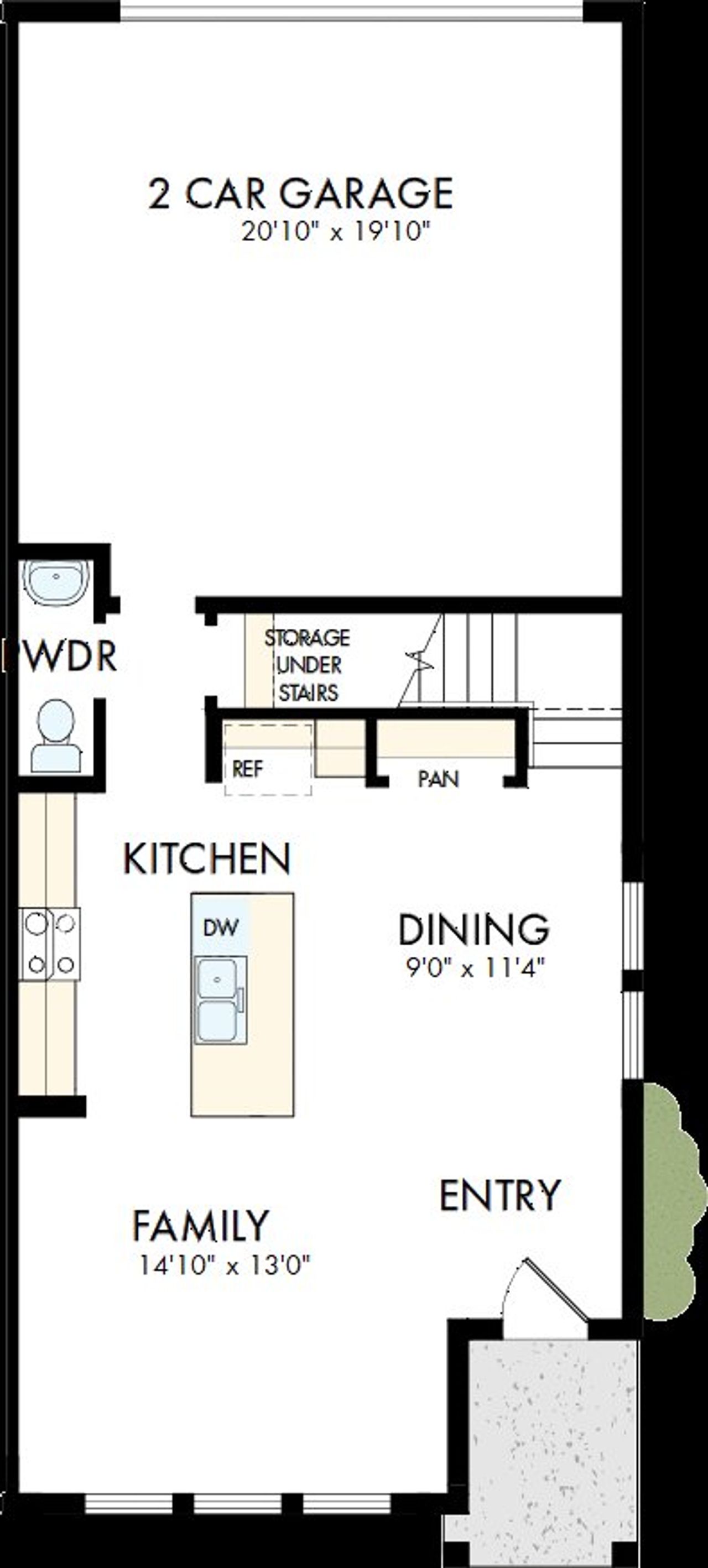 2D floor plan layout of this home in Palmeras at Crossprairie – The Palms Collection, St. Cloud, FL (Image 2).
