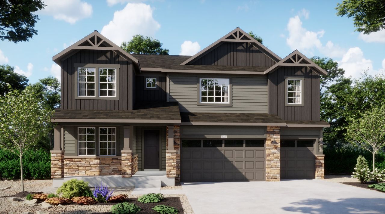 Representative exterior photo of a completed home built from the 5007 by Risewell Homes in Mead Crossing, Mead, CO (Image 2).