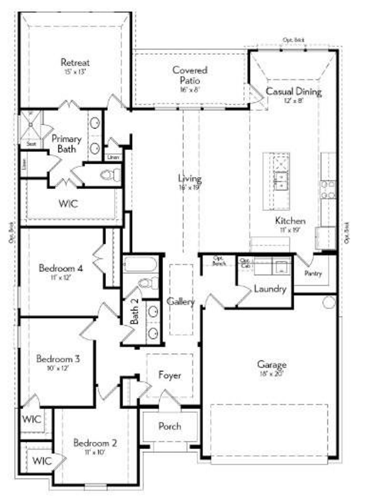 2D floor plan layout of this home in , Crosby, TX (Image 2).