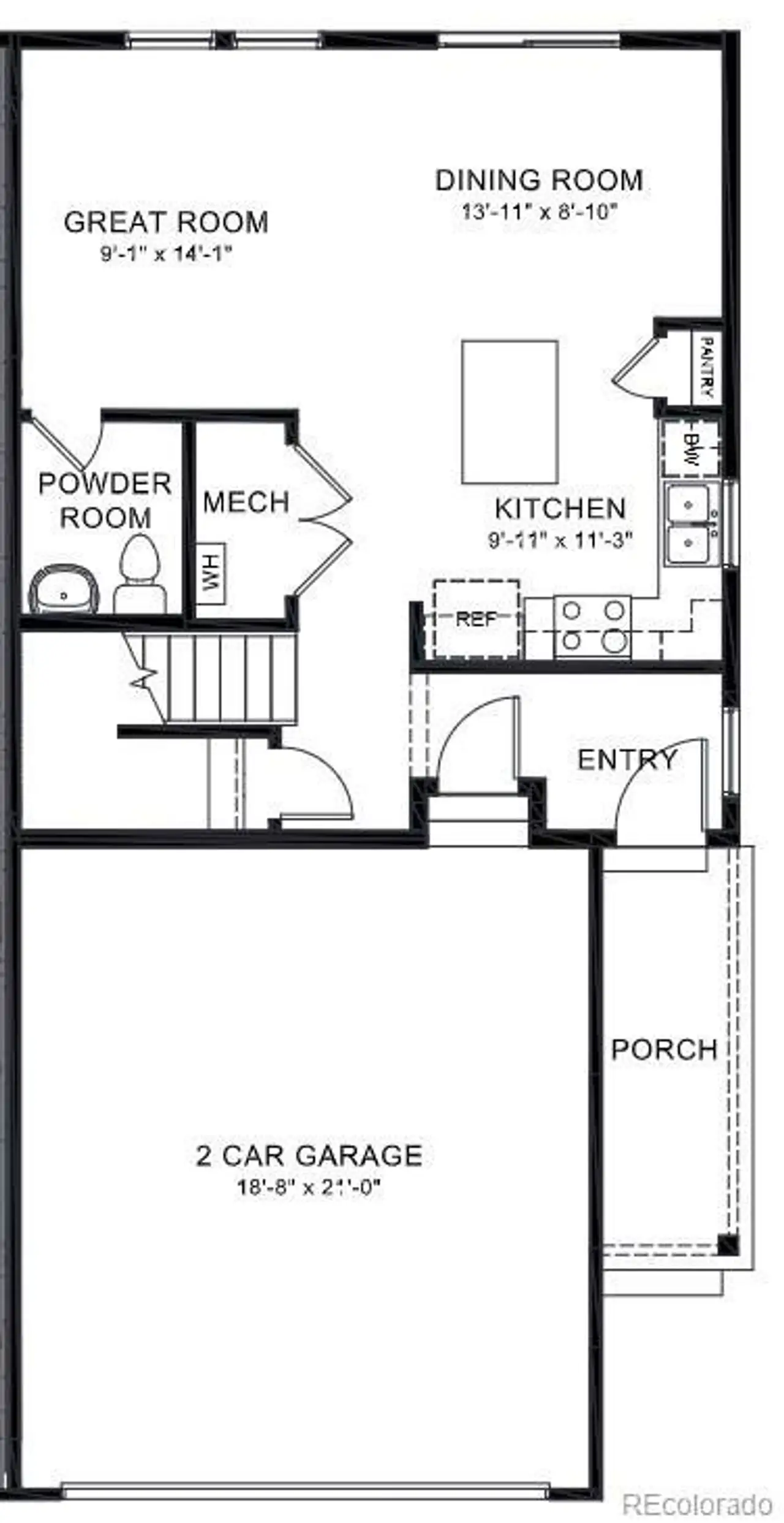 2D floor plan layout of this home in Ellston Park, Colorado Springs, CO (Image 2).