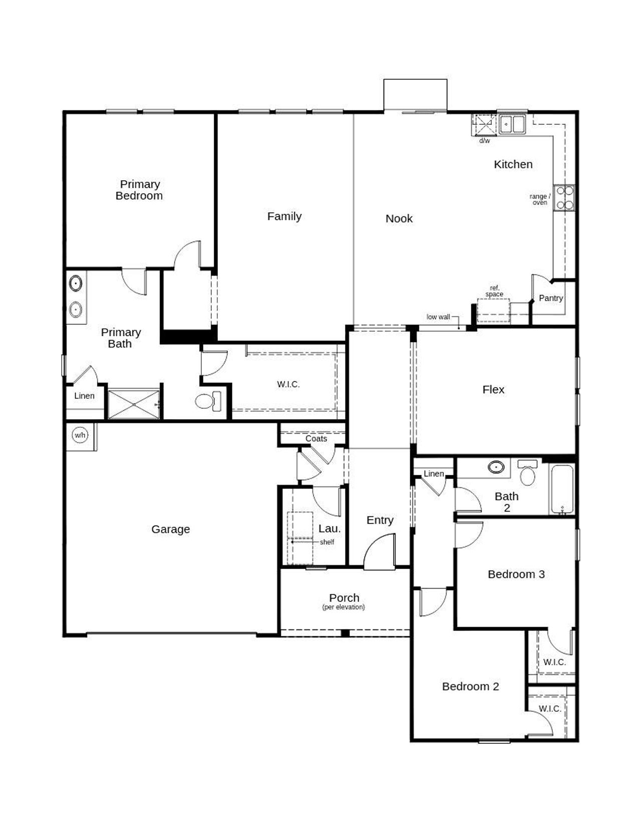 2D floor plan layout of this home in Turkey Ridge, Smithfield, NC (Image 2).