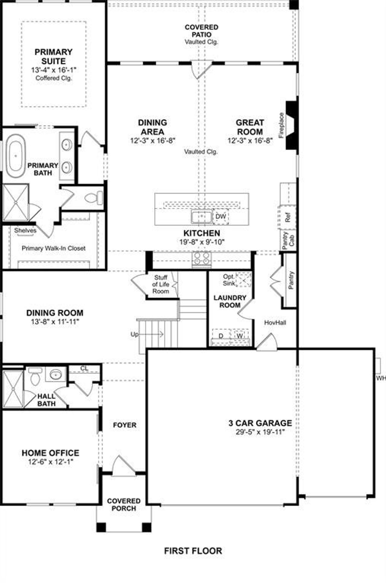 2D floor plan layout of this home in Kreymer at the Park, Wylie, TX (Image 2).